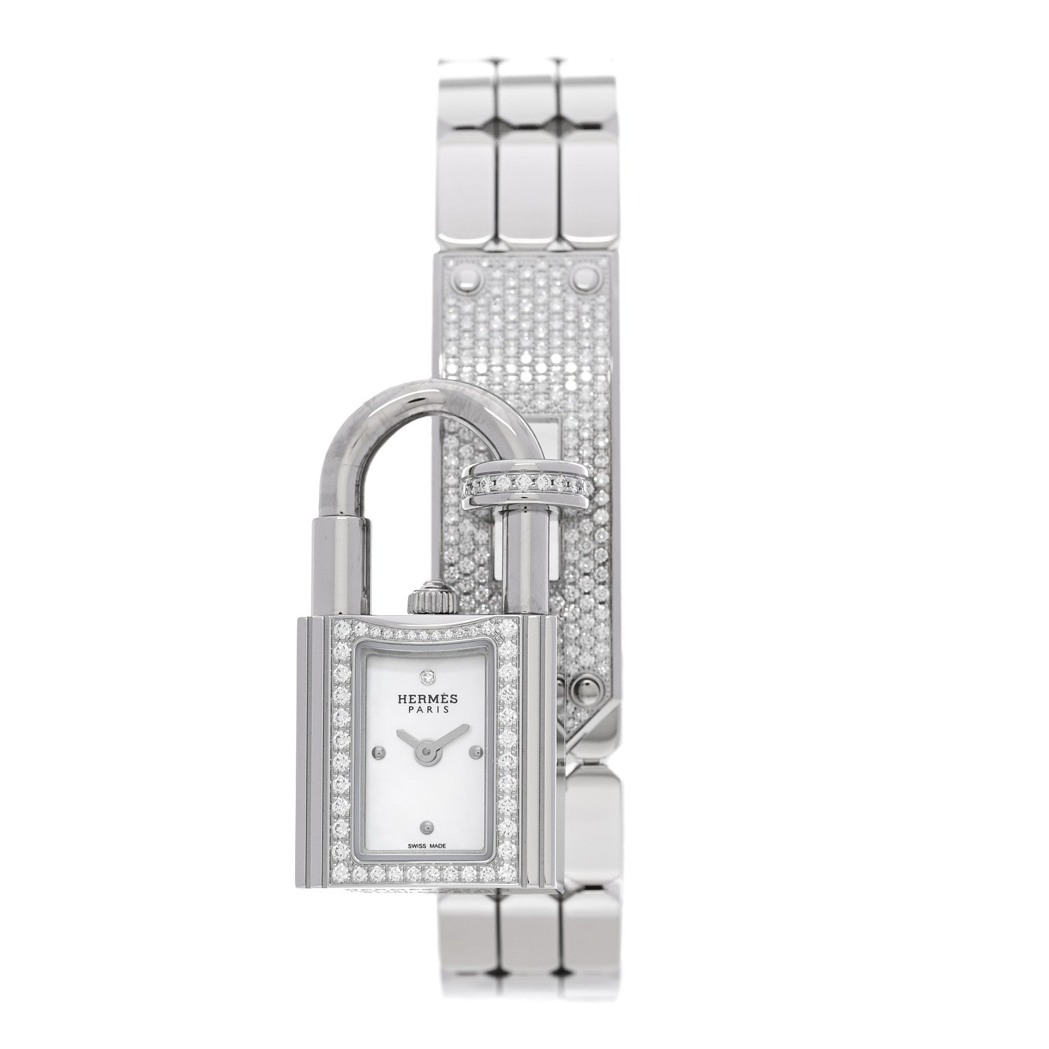 Stainless Steel Diamond Pave 16mm Kelly Quartz Watch