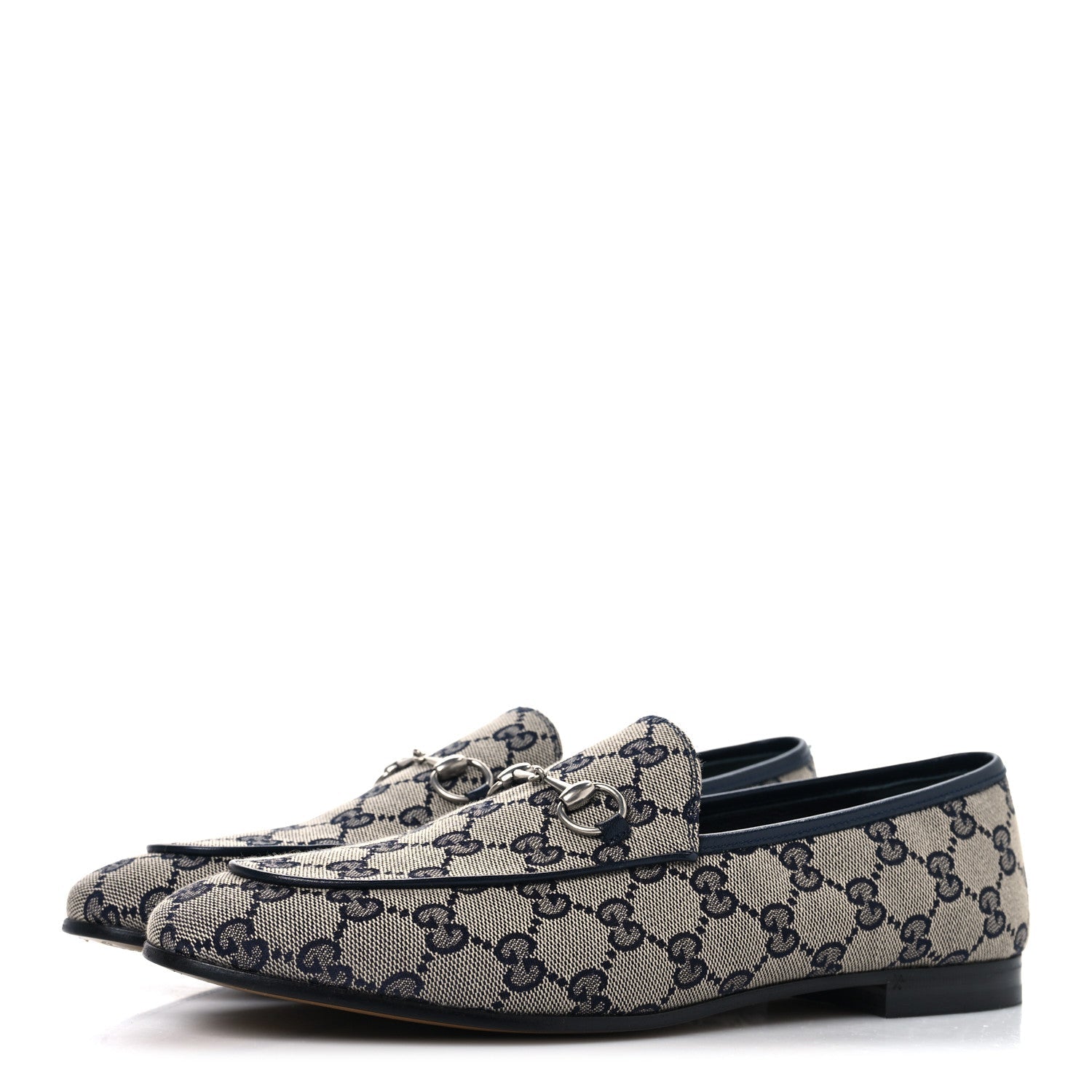 Monogram Malaga Kid Horsebit Womens Jordaan Loafers 40.5 Beige Blue