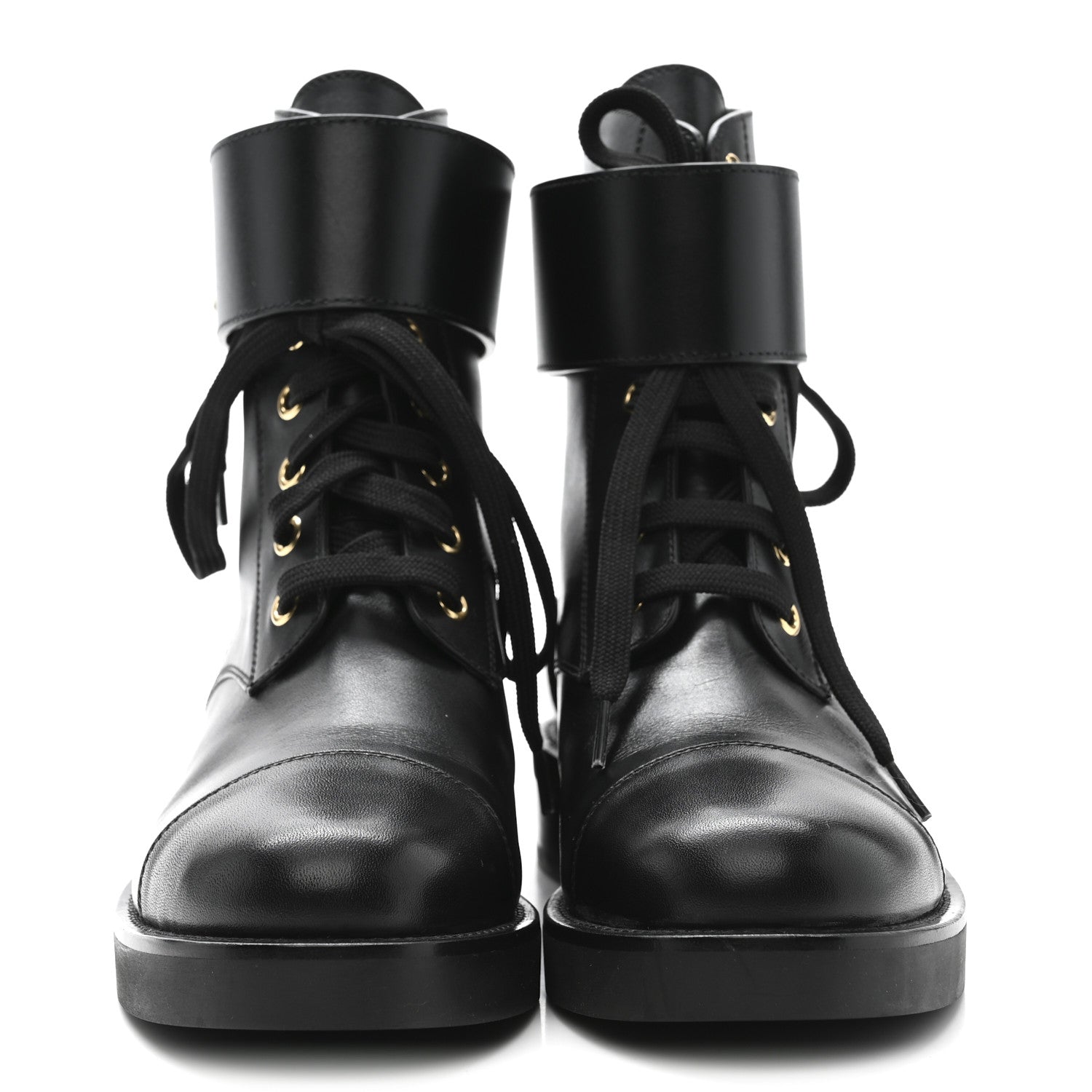 Calfskin Wonderland Flat Ranger Boots 37 Black
