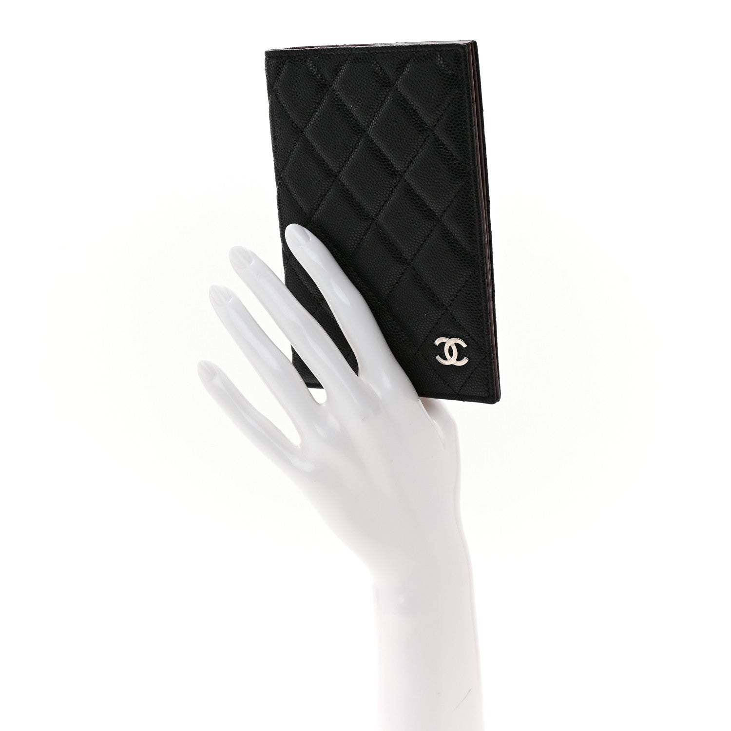 Caviar Quilted Passport Holder Black