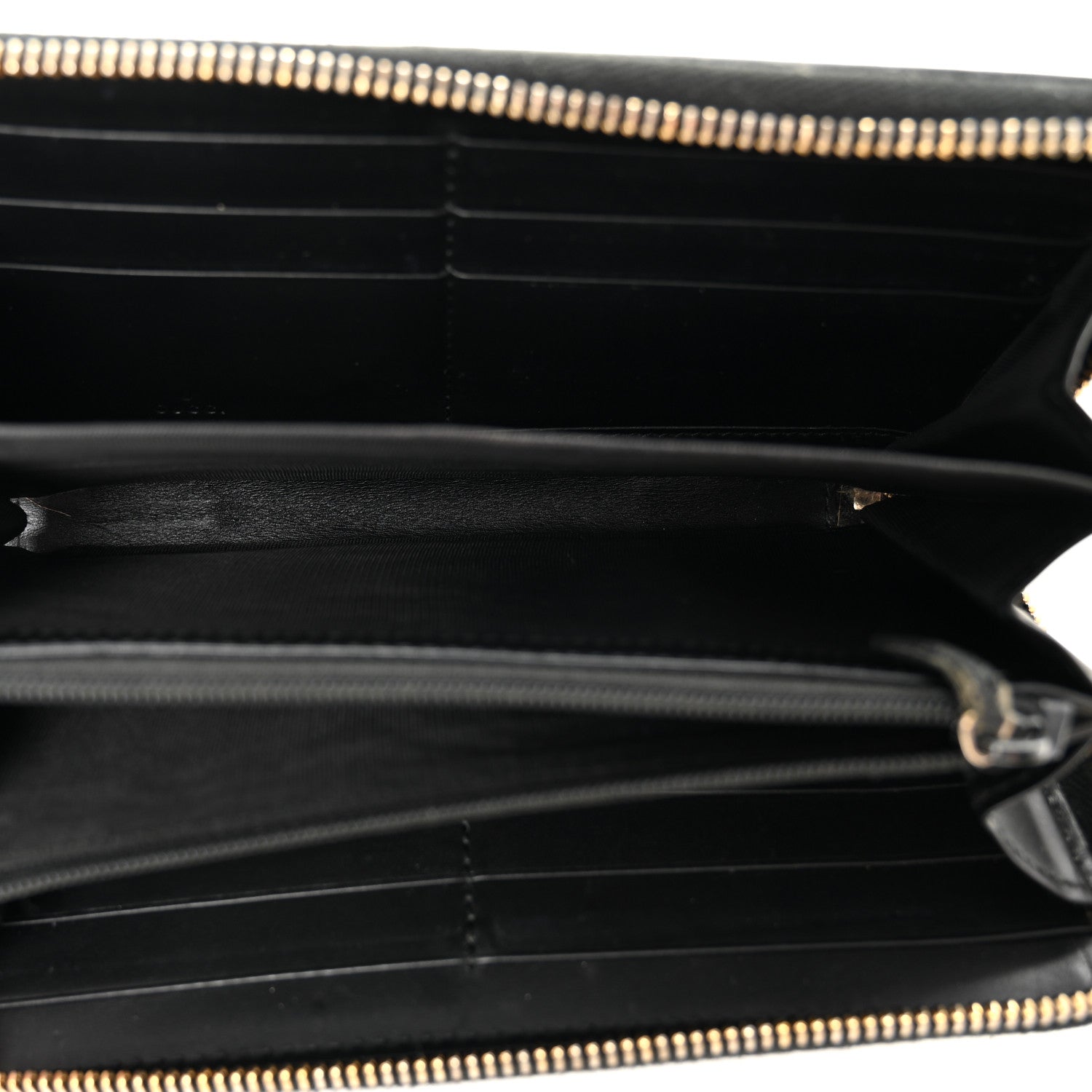 Guccissima Bow Zip Around Wallet Black