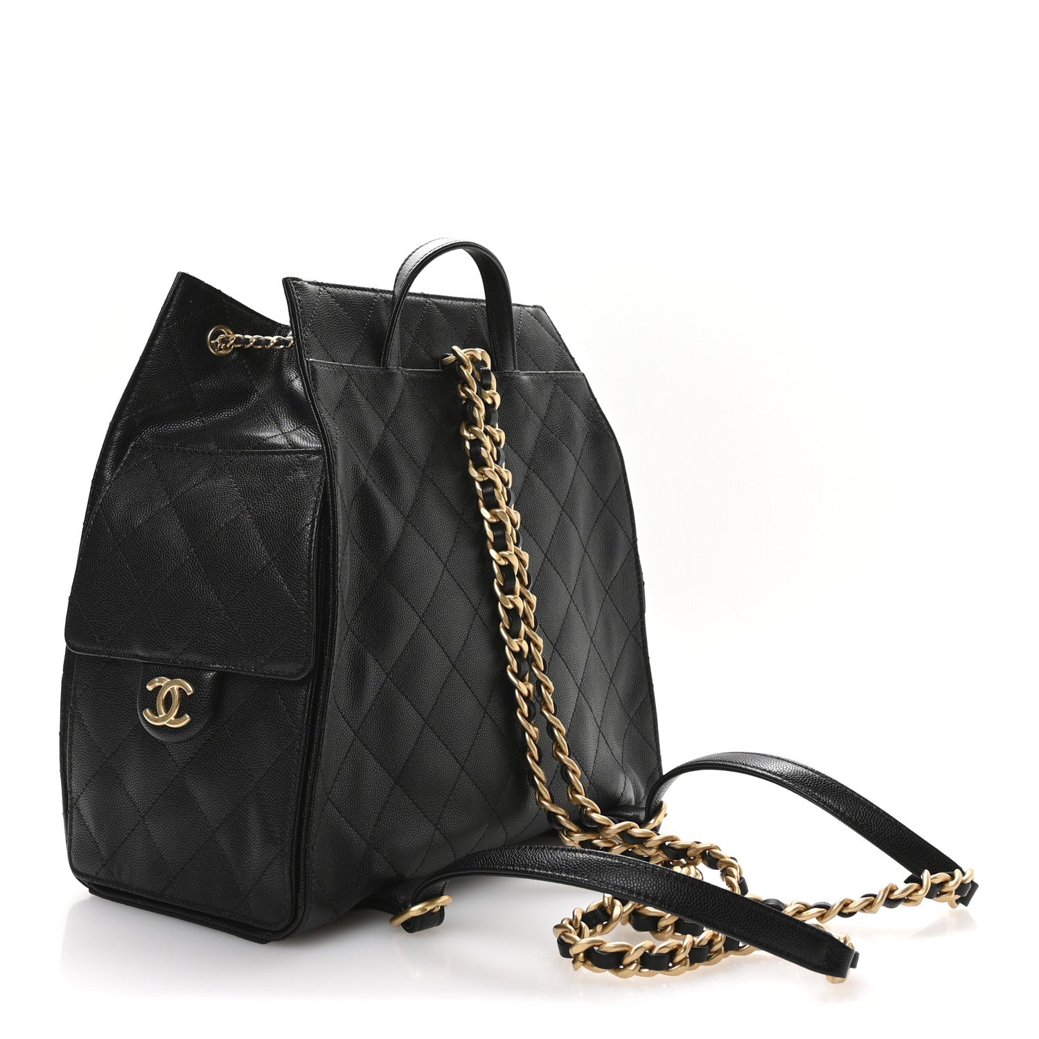 Caviar Quilted Large Chanel 25 Backpack Black