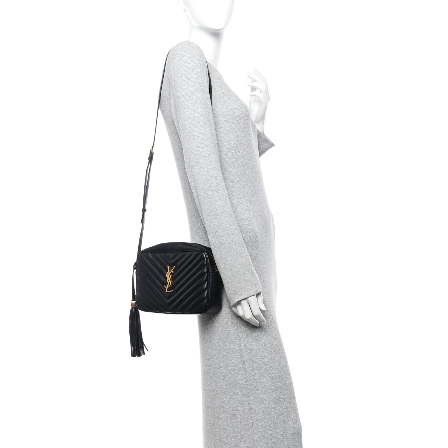 Calfskin Matelasse Monogram Lou Camera Bag Black