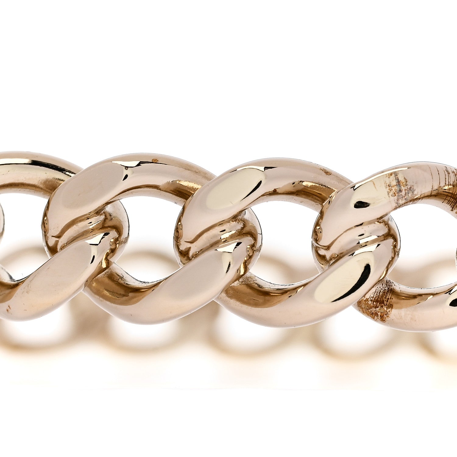 Metal CC Chain Link Choker Necklace L Gold