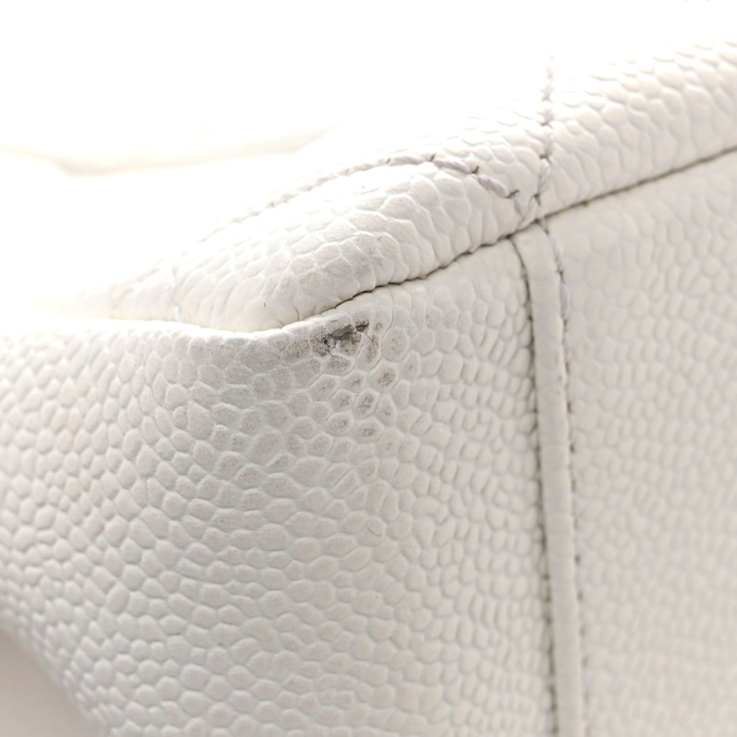Caviar Quilted Grand Shopping Tote GST White