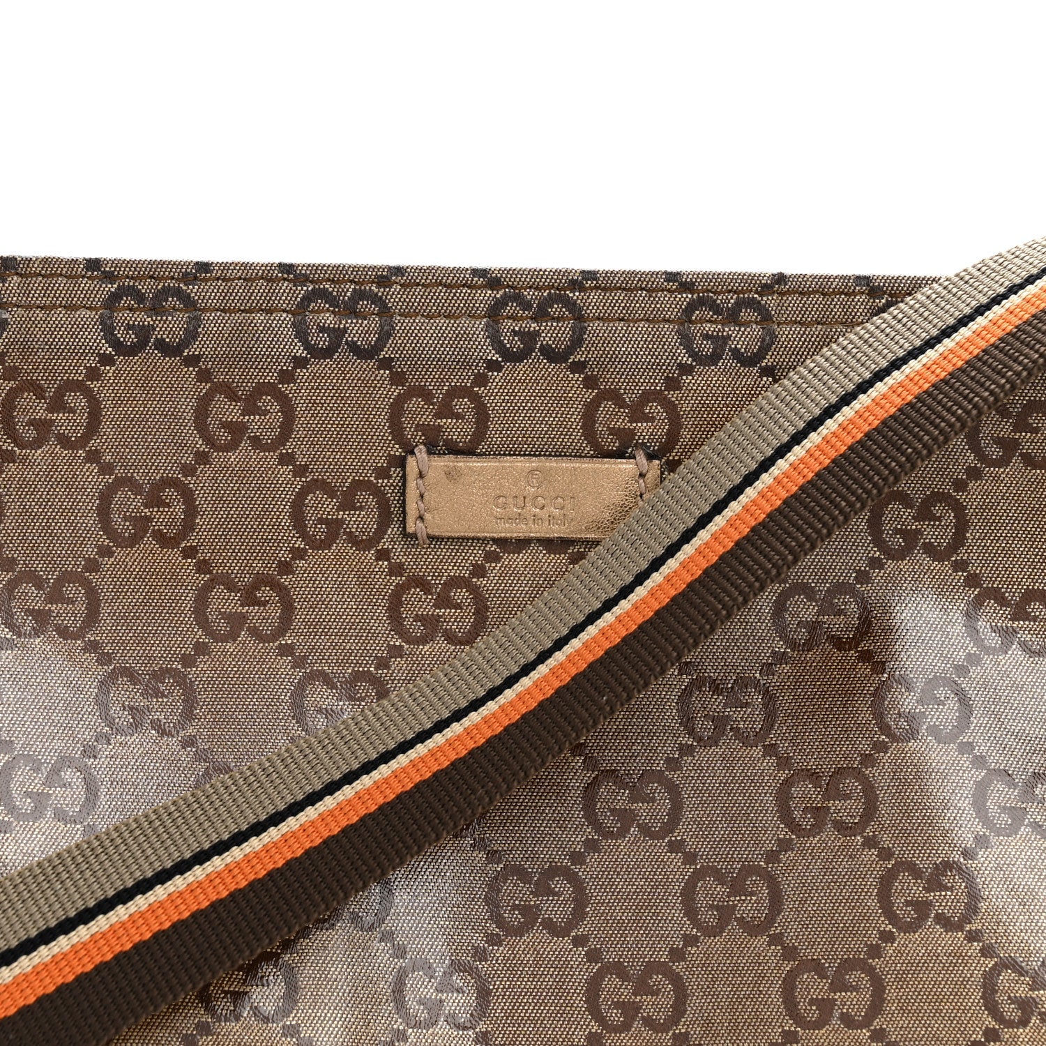 Crystal Monogram Web Small Flat Messenger Crossbody Bronze
