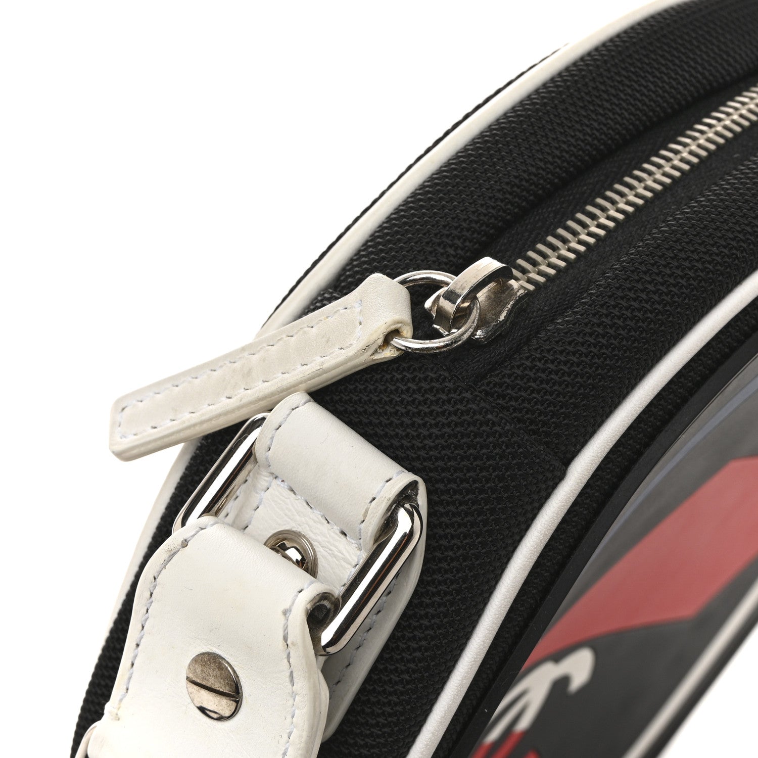 Canvas Rubber Airlines Crossbody Black White Red