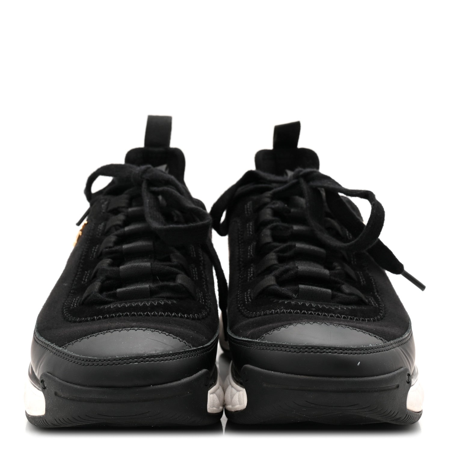 Velvet Calfskin Mixed Fibers CC Sneakers 36.5 Black