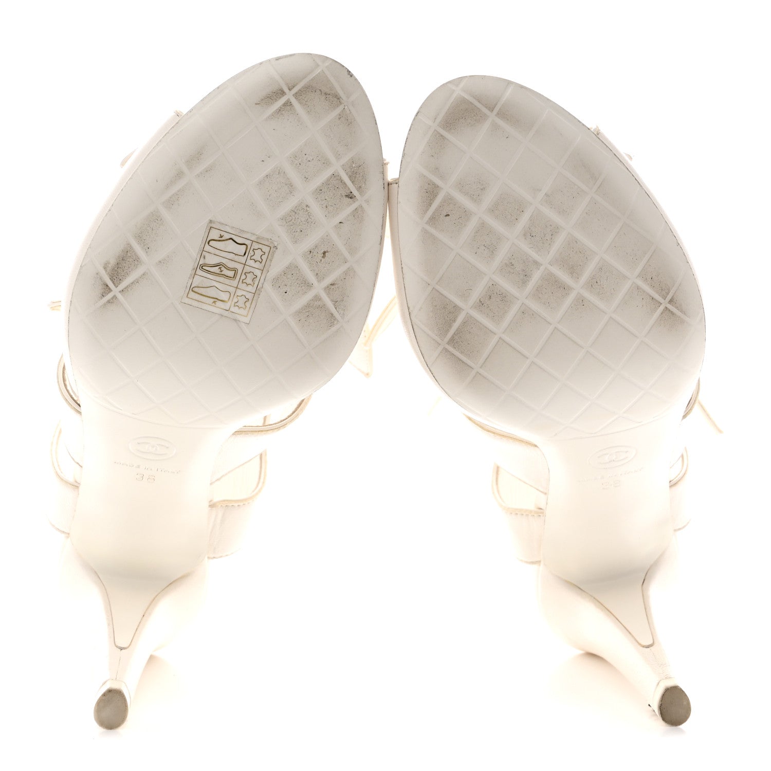 Lambskin Bow CC Sandal Pumps 38 White