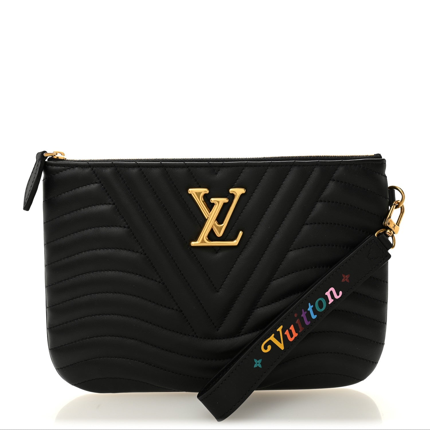 Calfskin New Wave Zipped Pochette Black
