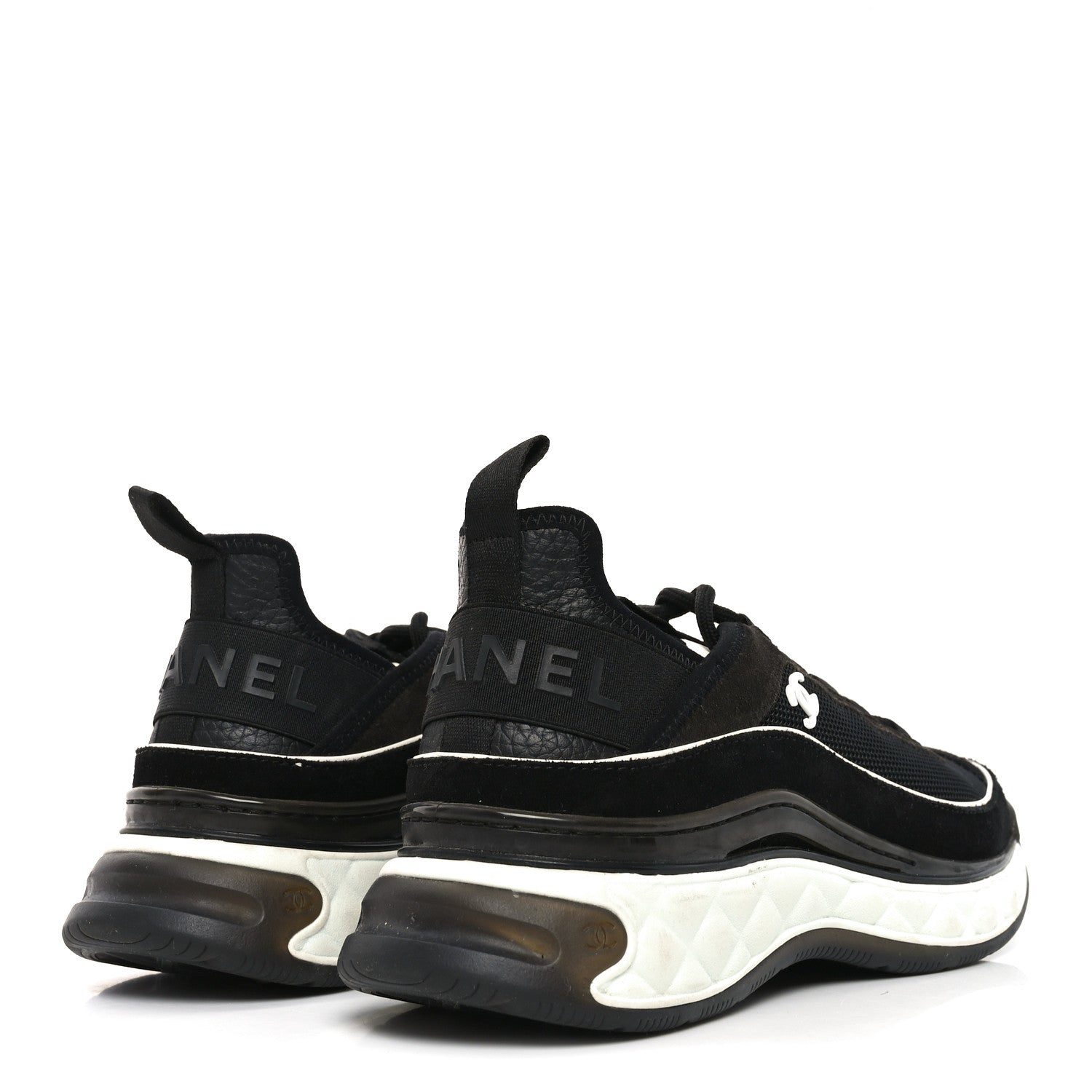 Fabric Suede CC Sneakers 39.5 Black Brown