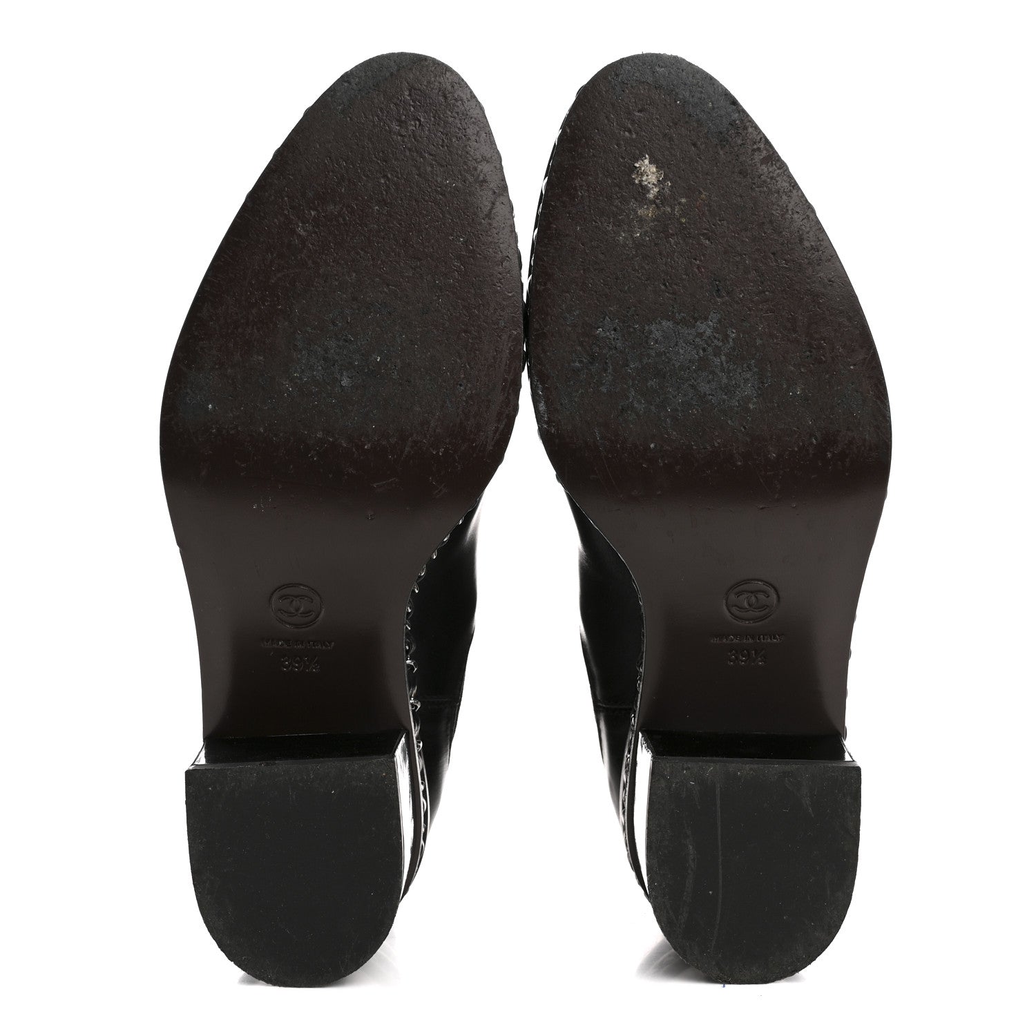 Calfskin Chain Around Chelsea Boots 39.5 Black