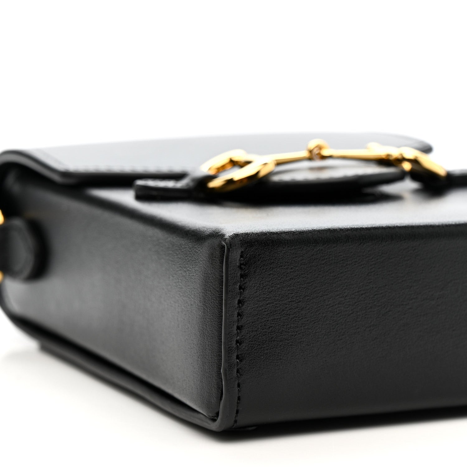 Boarded Plutone Calfskin Mini Horsebit 1955 Crossbody Bag Black