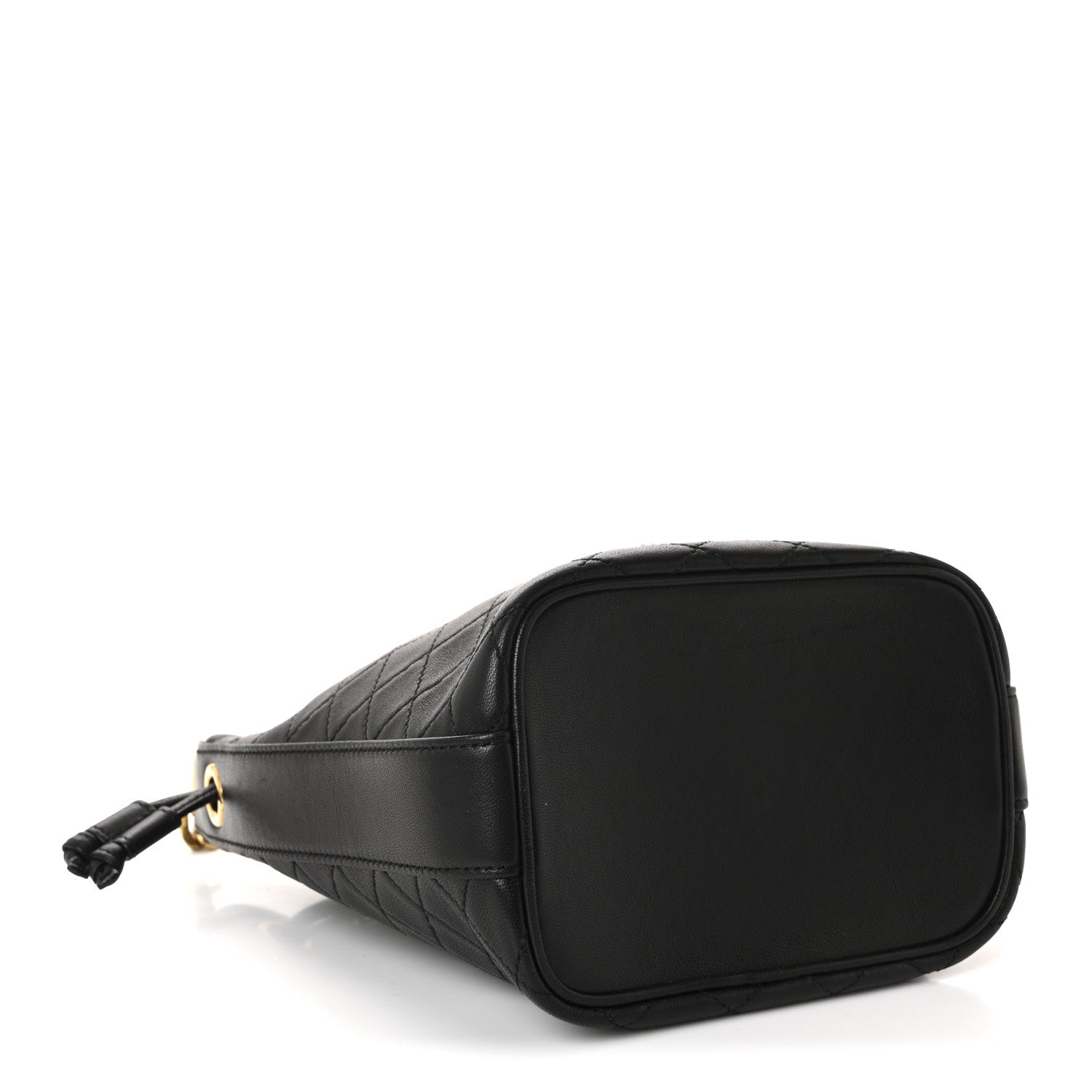 Lambskin Quilted Small Cassandre Bucket Bag Black