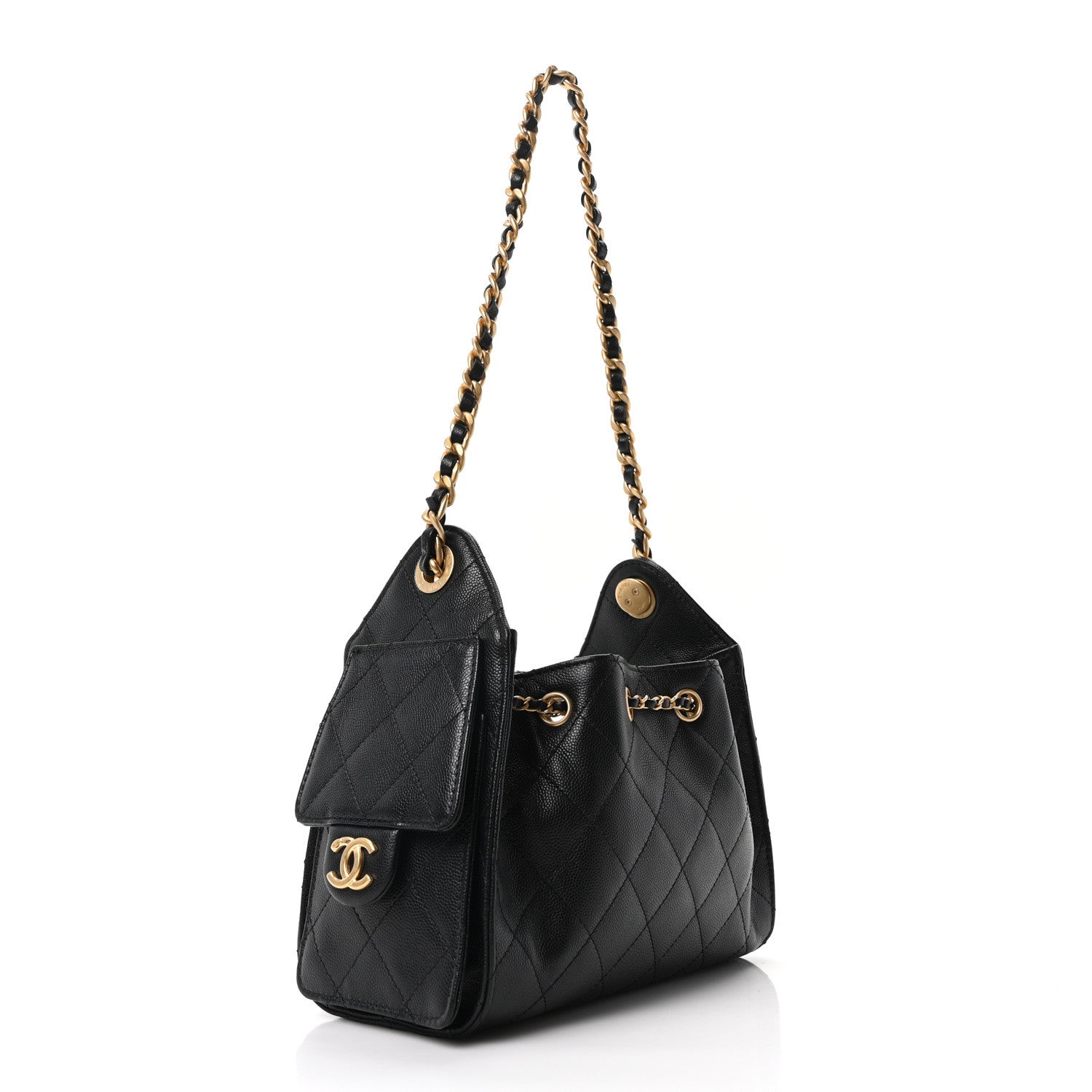 Caviar Quilted Mini Chanel 25 Handbag Black