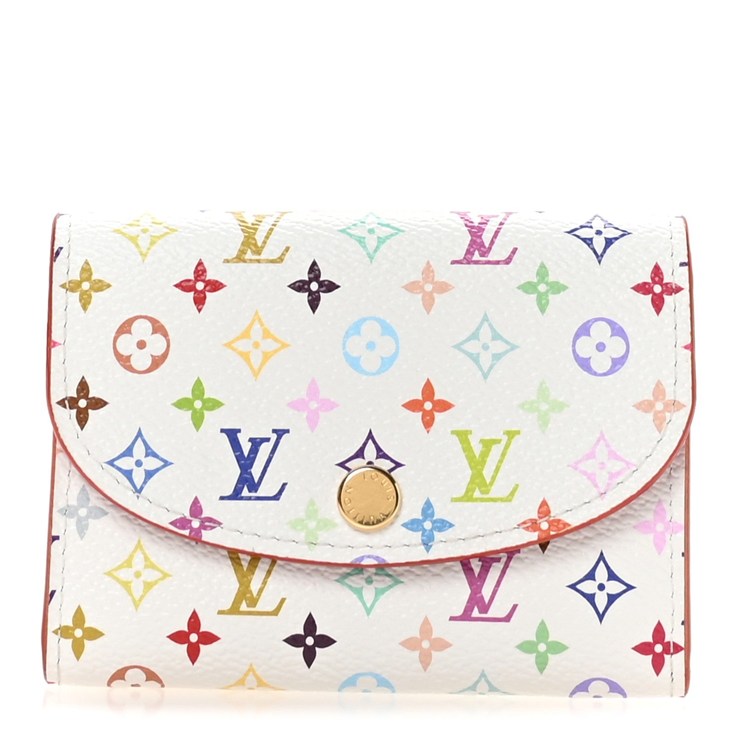 LV X TM Monogram Multicolor Rosalie Coin Purse White Kawaii Pink