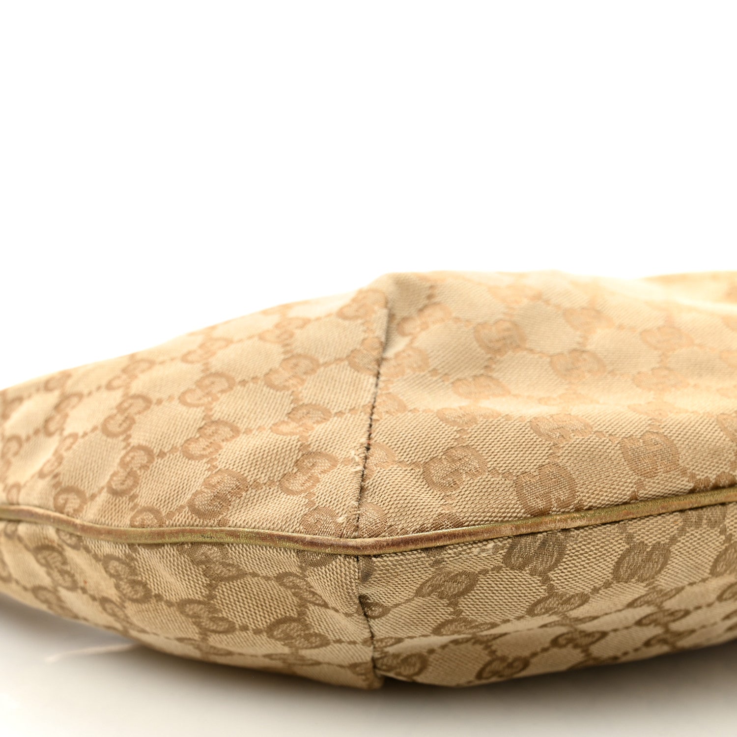 Monogram Web Medium Half Moon Hobo Gold Pink