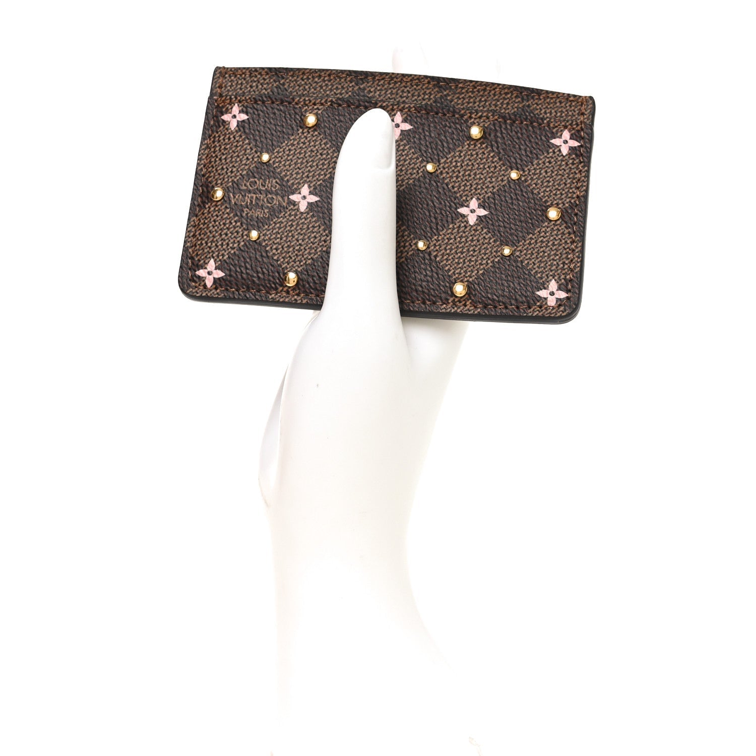 Damier Ebene Studded Card Holder