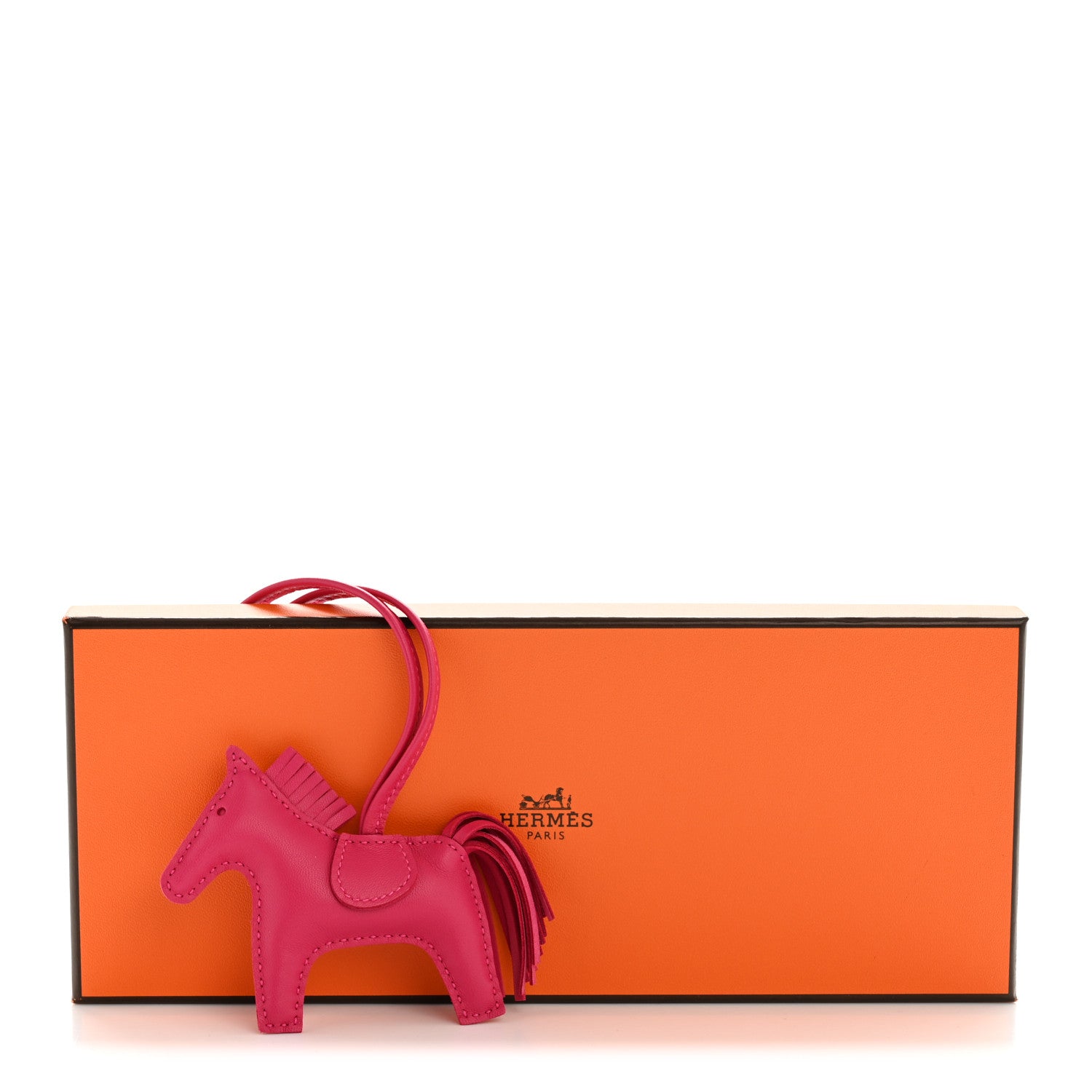 Milo Lambskin Grigri Rodeo Horse Bag Charm PM Rose Mexico