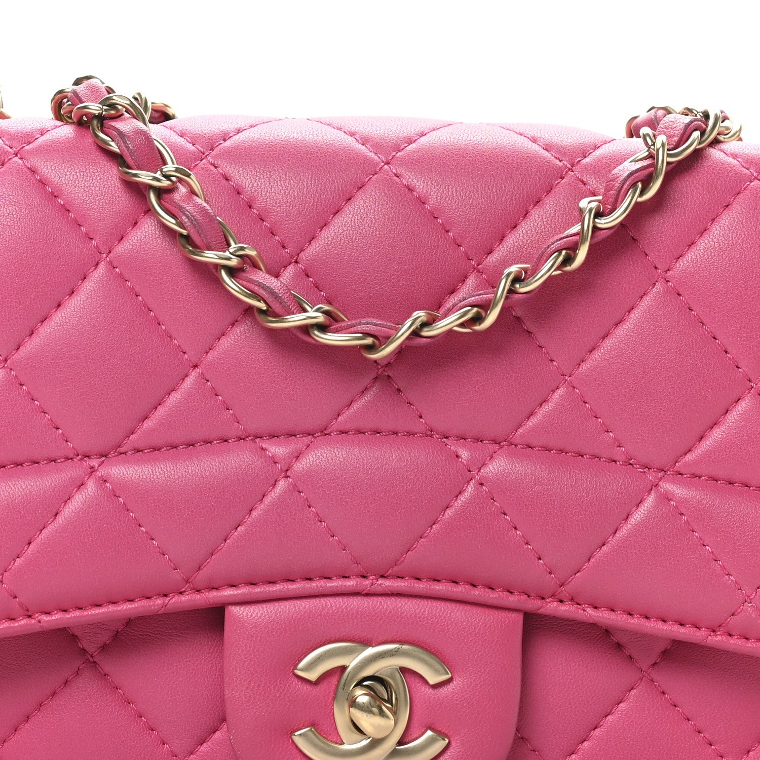 Lambskin Quilted Mini Mademoiselle Chic Flap Pink