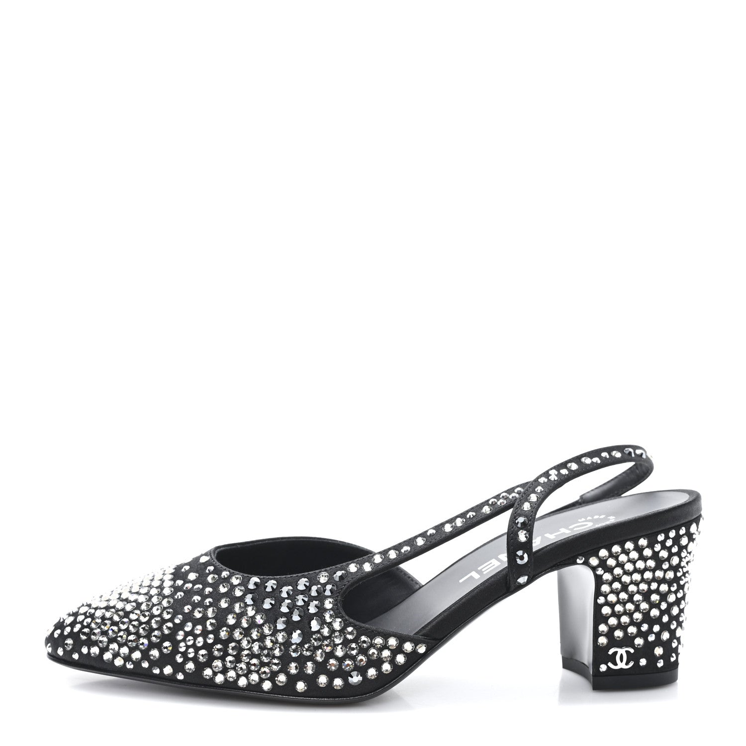 Strass Cap Toe CC Slingback Pumps 38.5 Black