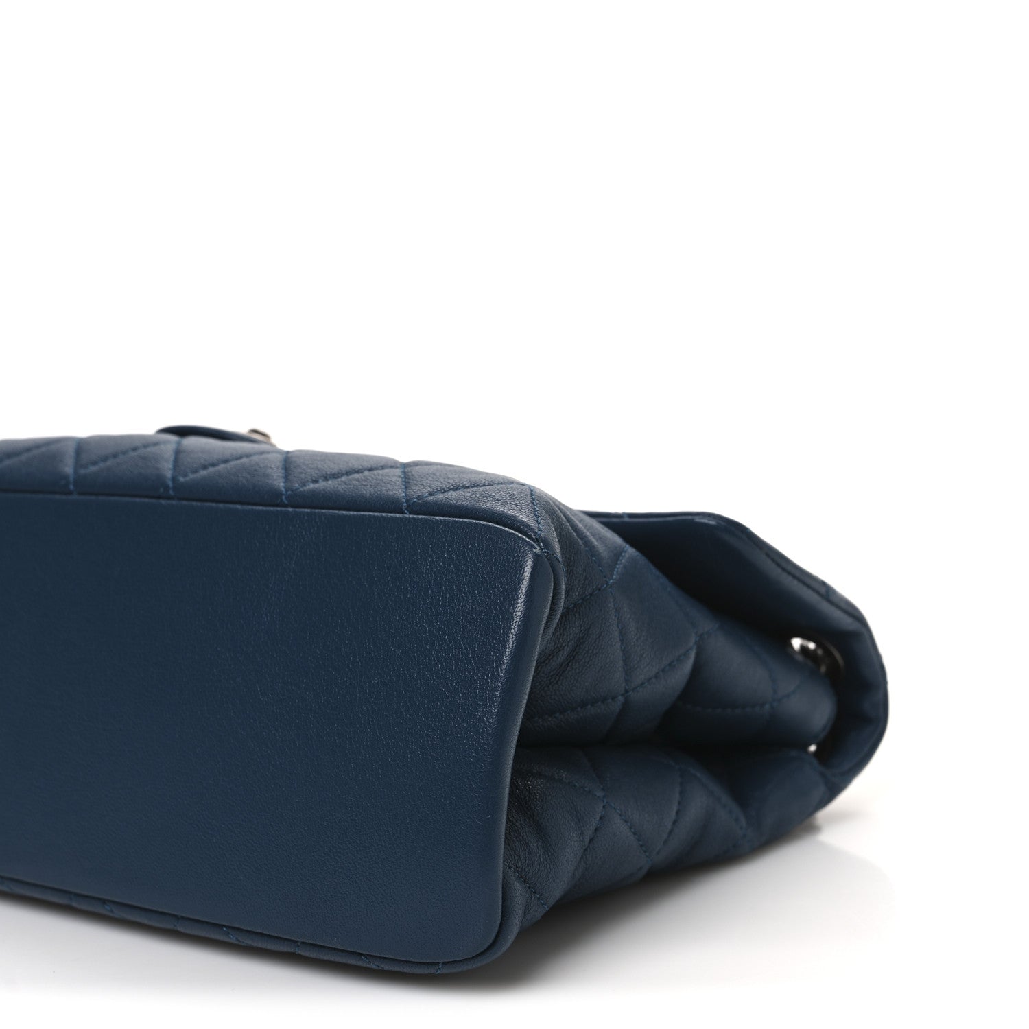 Goatskin Quilted Medium Flap Blue