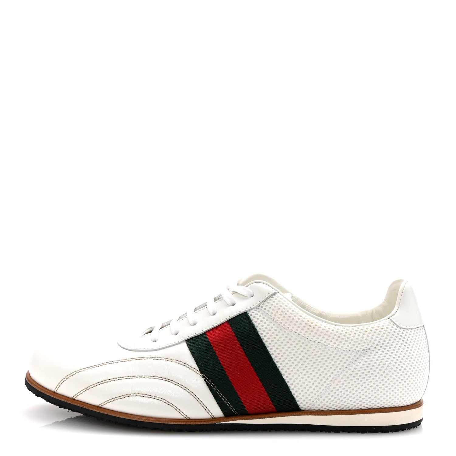 Calfskin Mens Web Sneakers 10 White