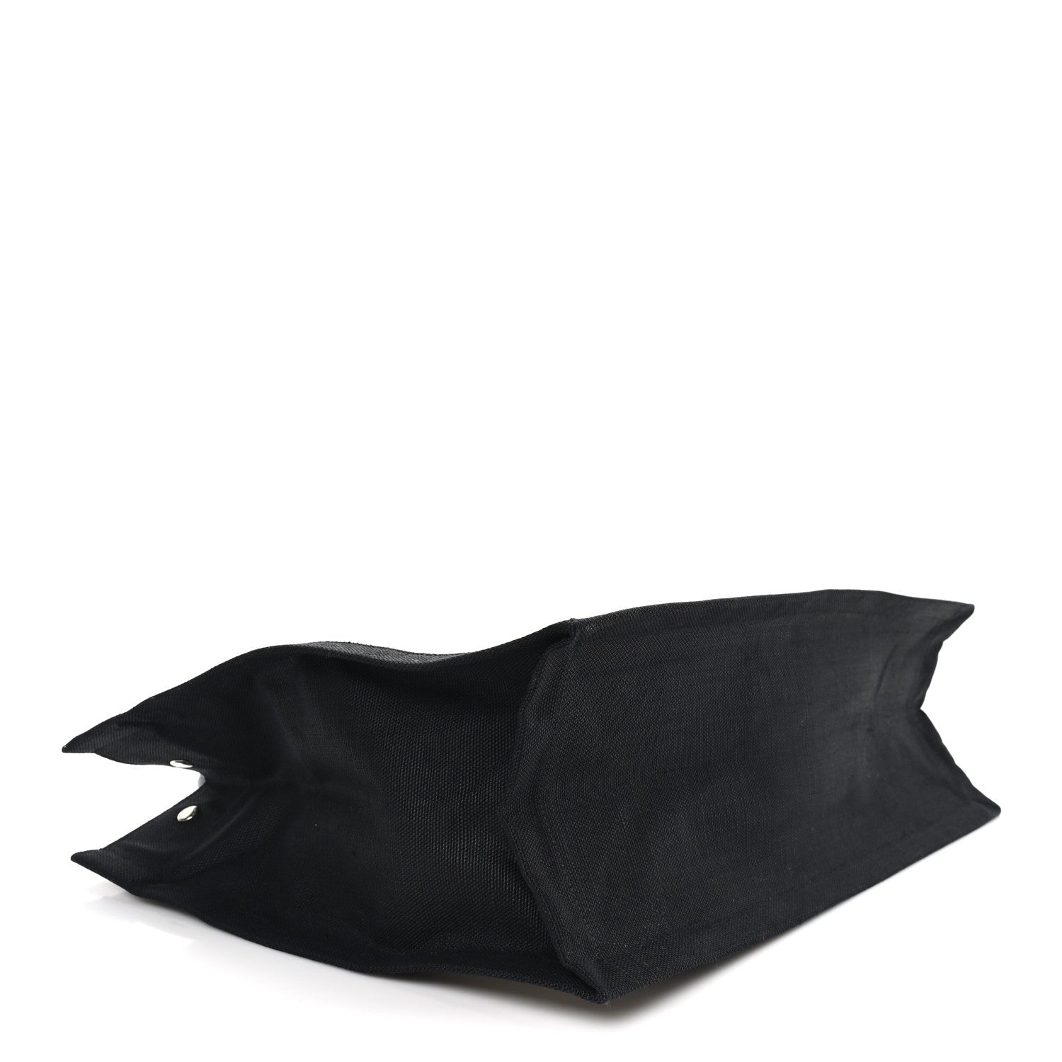Linen Calfskin Small Rive Gauche Tote Natural Black