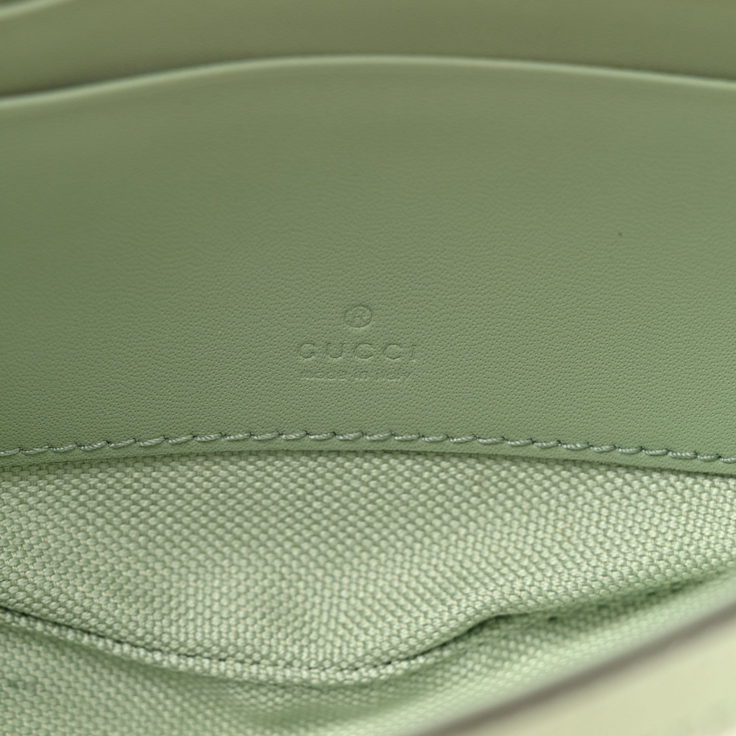 Denim GG Monogram Calfskin Mini Ophidia Flap Shoulder Bag Pale Green