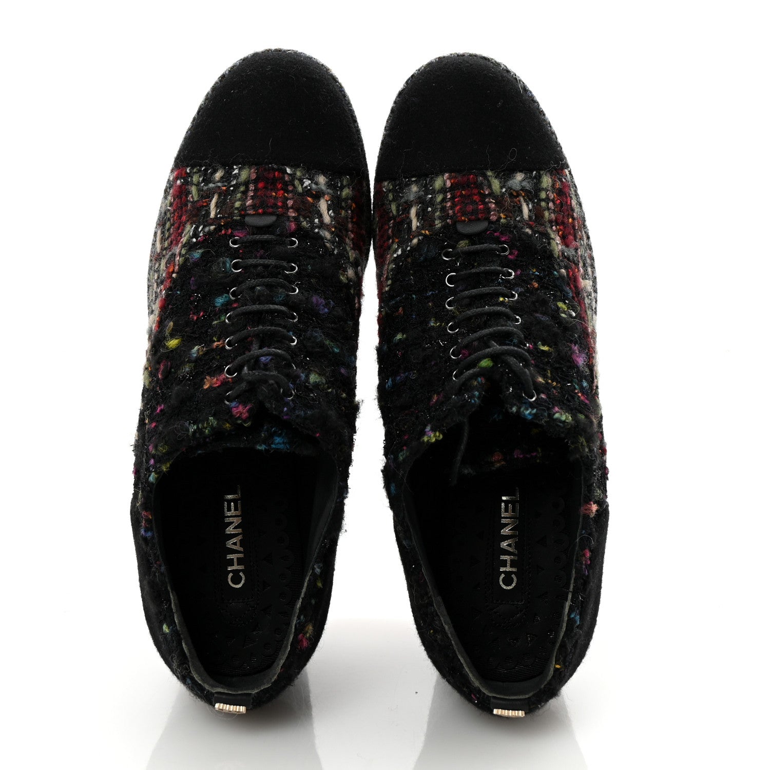 Tweed Lace Up Platform Oxford 39 Multicolor