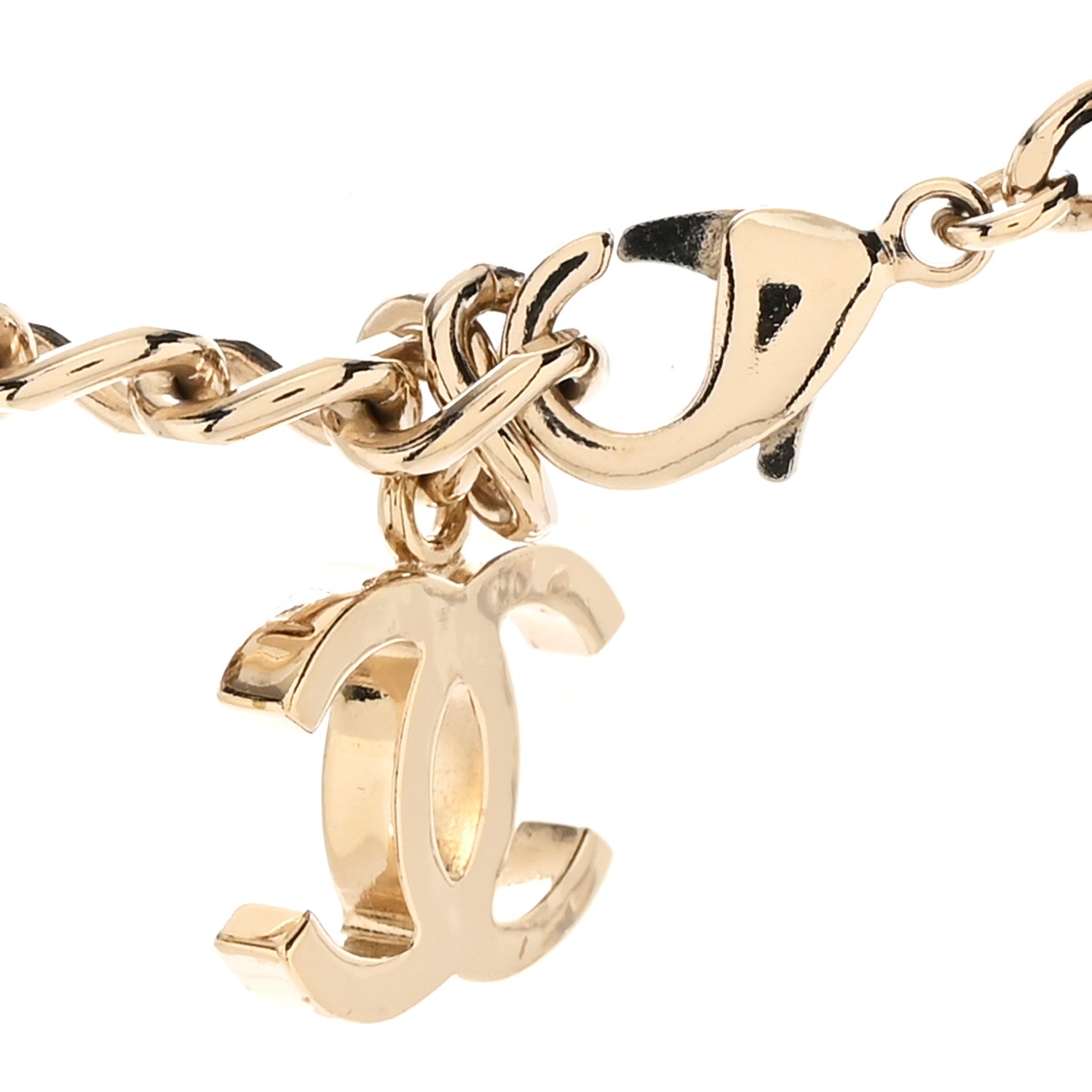 Tweed Lambskin CC Heart Locket Necklace Gold Black Beige