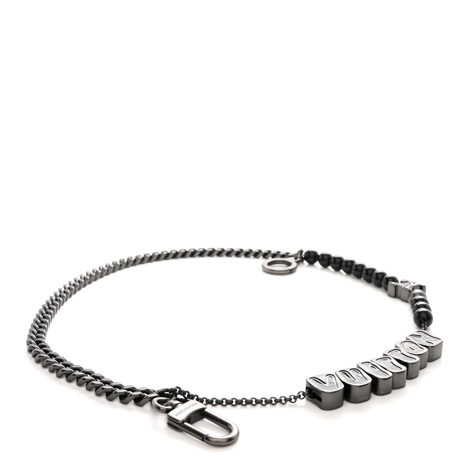 Ruthenium Vuitton Chain Belt Bag Charm