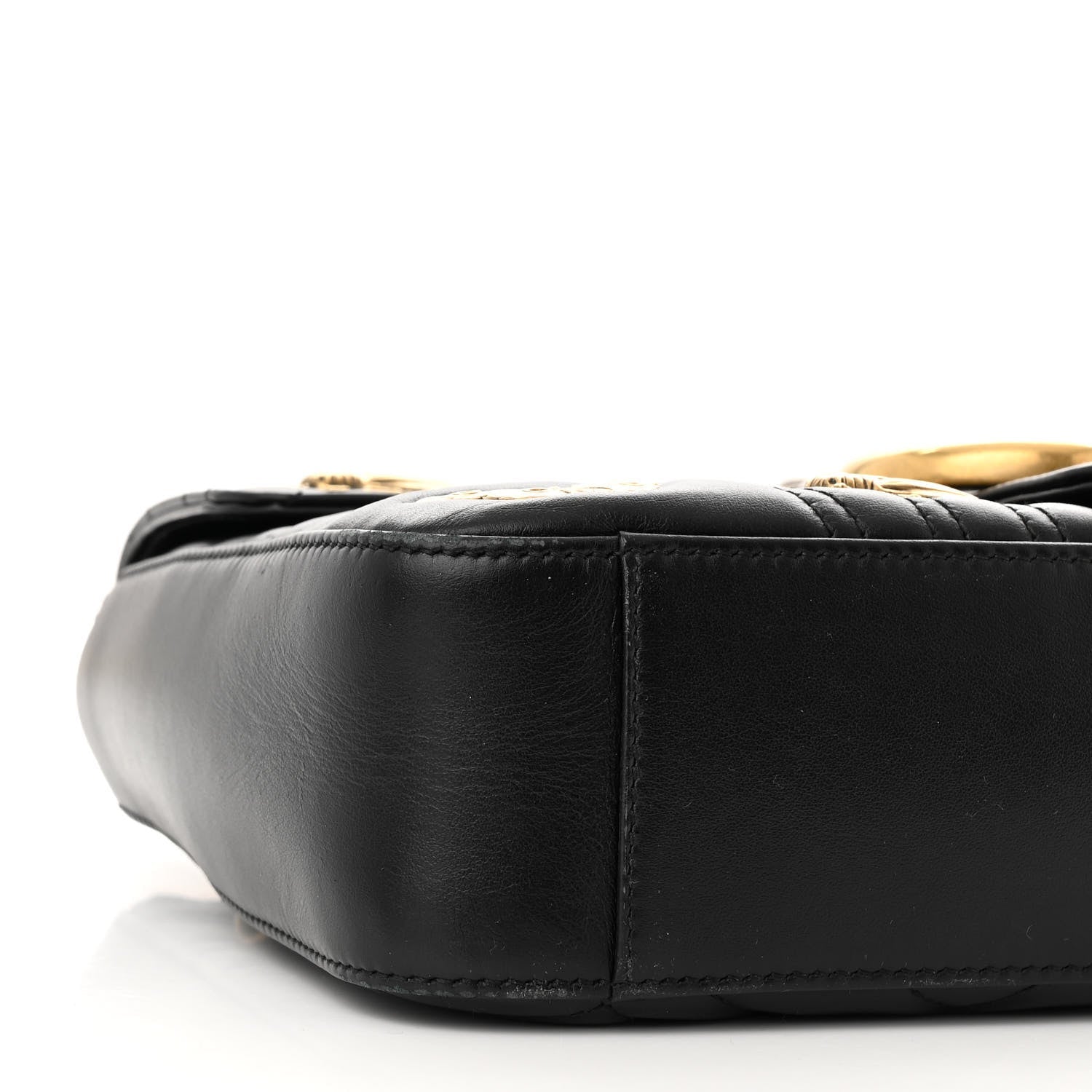 Calfskin Matelasse Animal Studs Medium GG Marmont Shoulder Bag Black