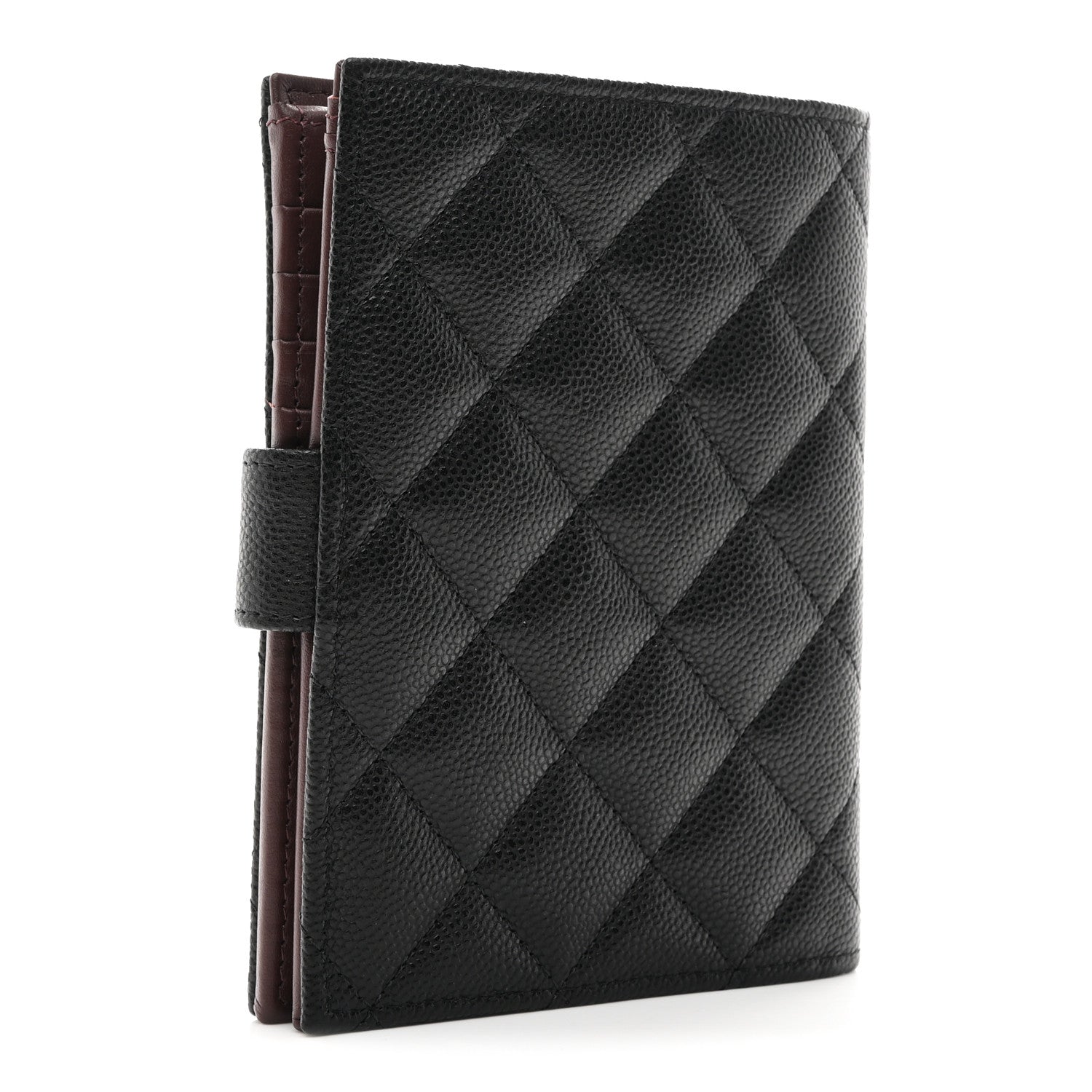 Caviar Quilted Passport Holder Black