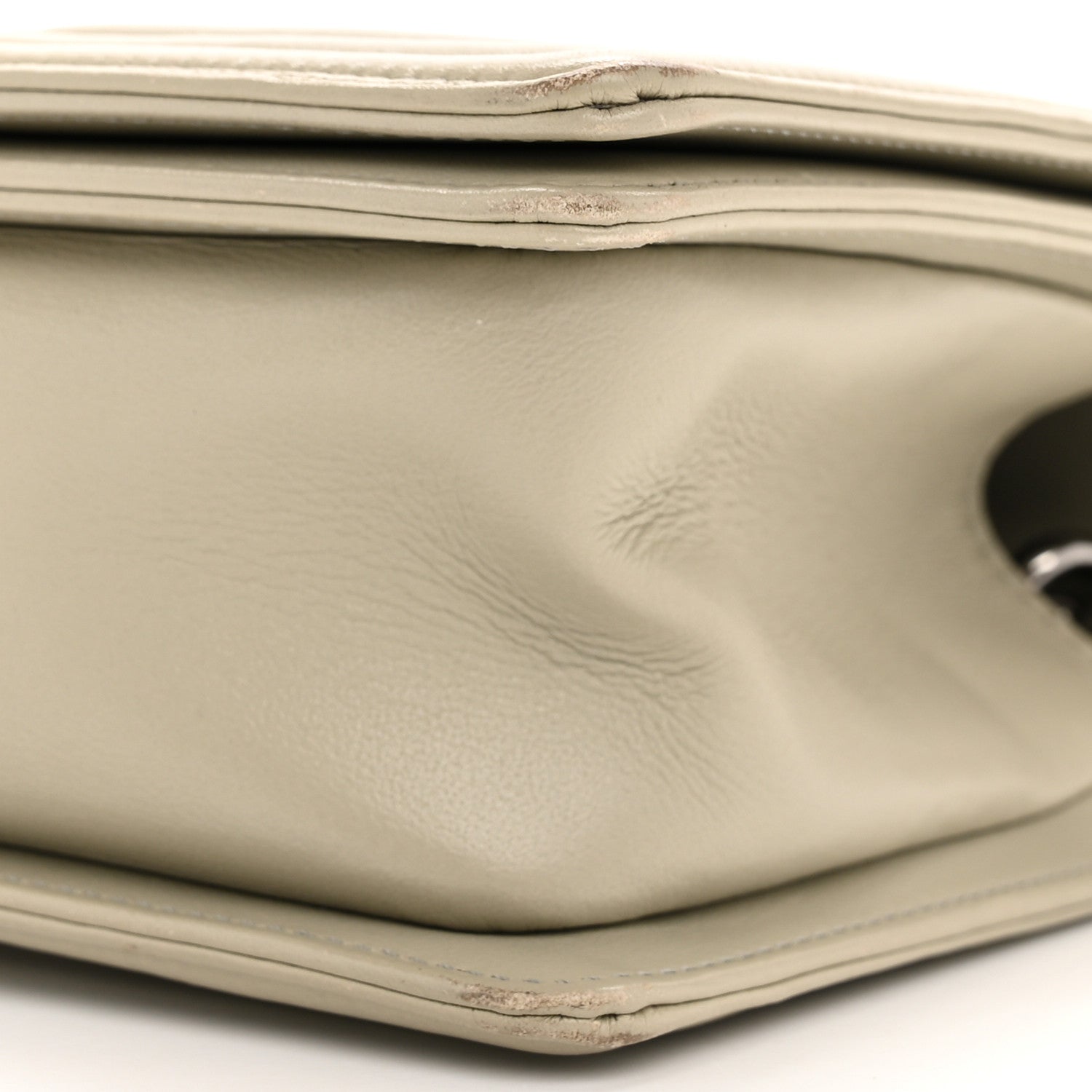 Calfskin Chevron Quilted Medium Boy Flap Grey