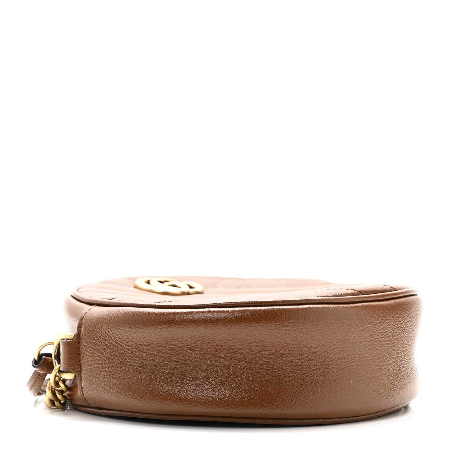 Azalea Calfskin Matelasse Diagonal Mini GG Marmont Round Shoulder Bag Cuir