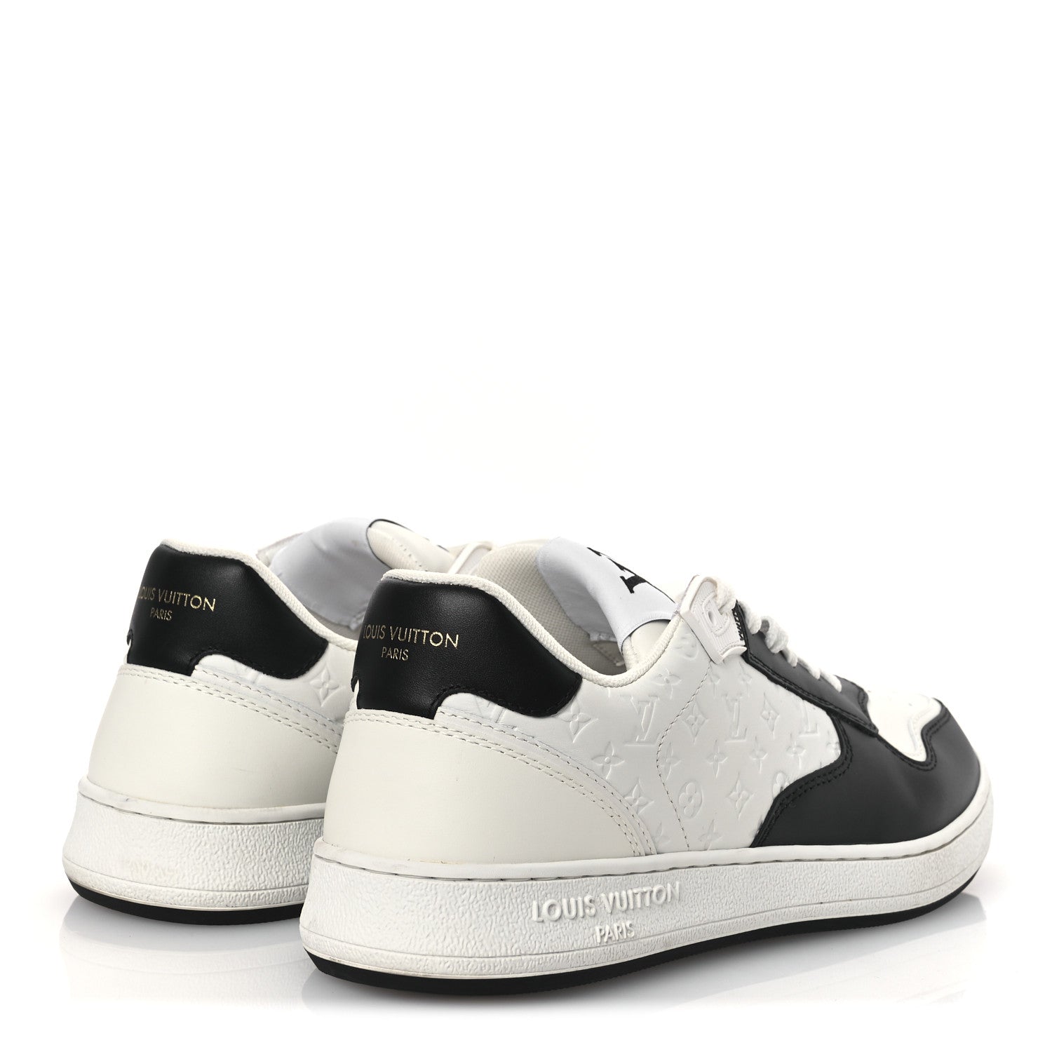 Calfskin Monogram LV Stadium Sneaker 38 White Black