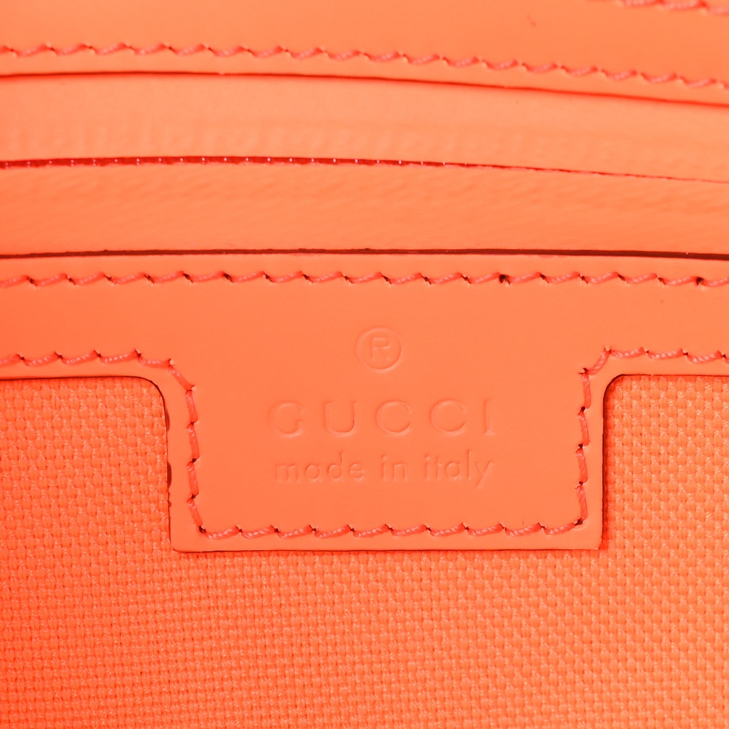 Rubber Effect Monogram GG Belt Bag New Orange Fluo