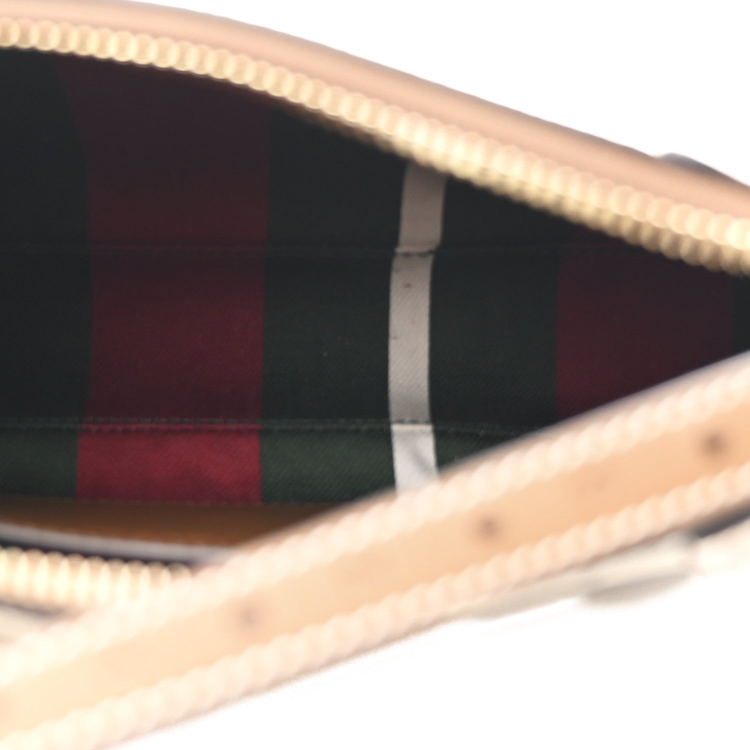 GG Supreme Monogram Textured Calfskin Small Emblem Shoulder Bag Beige Dark Brown