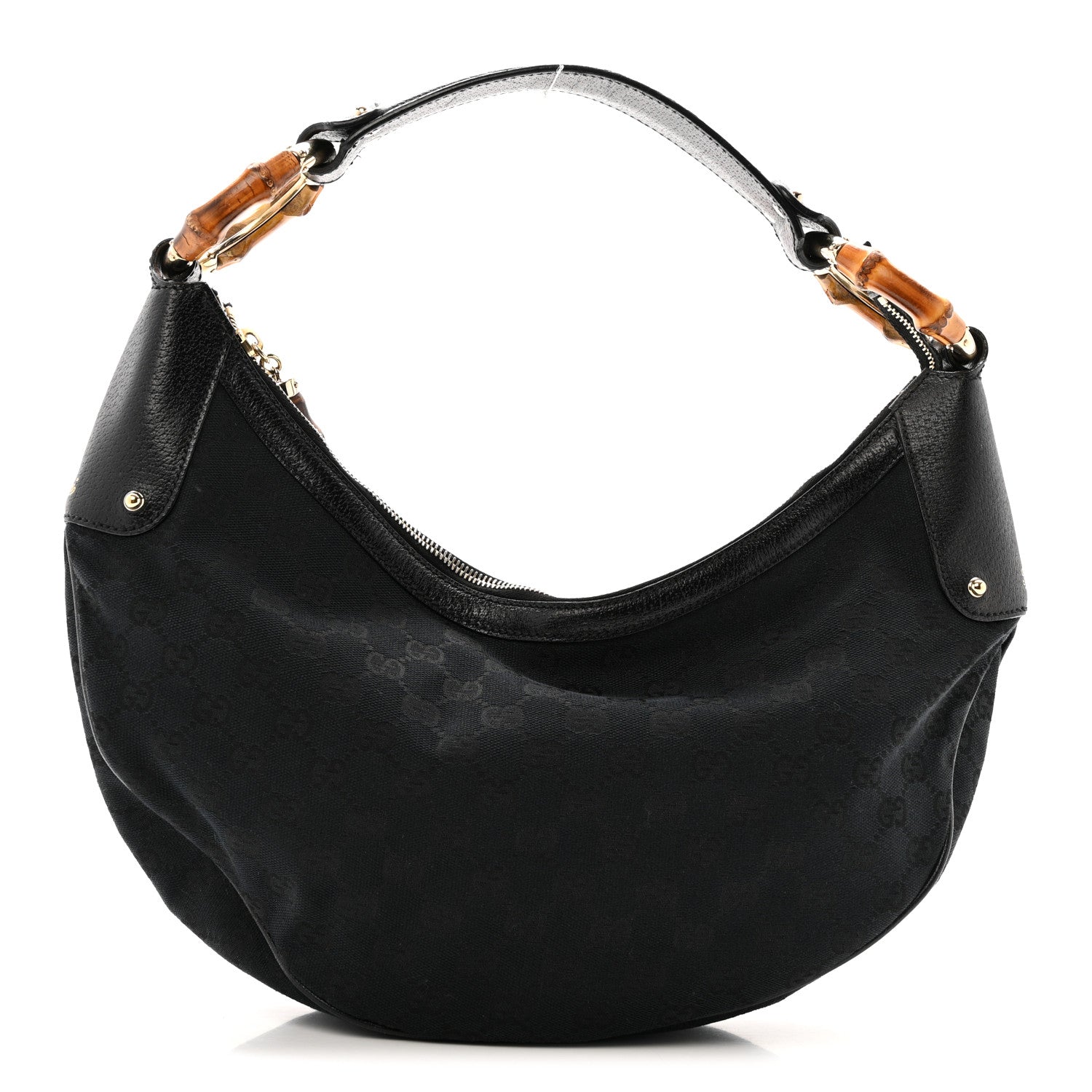 Monogram Half Moon Bamboo Ring Hobo Black