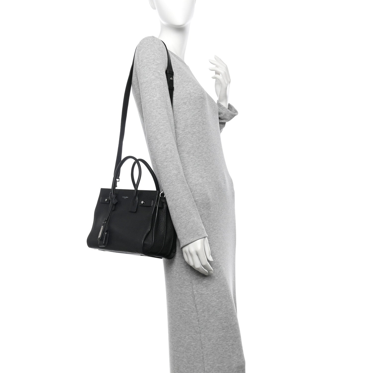 Grained Calfskin Baby Sac De Jour Souple Black