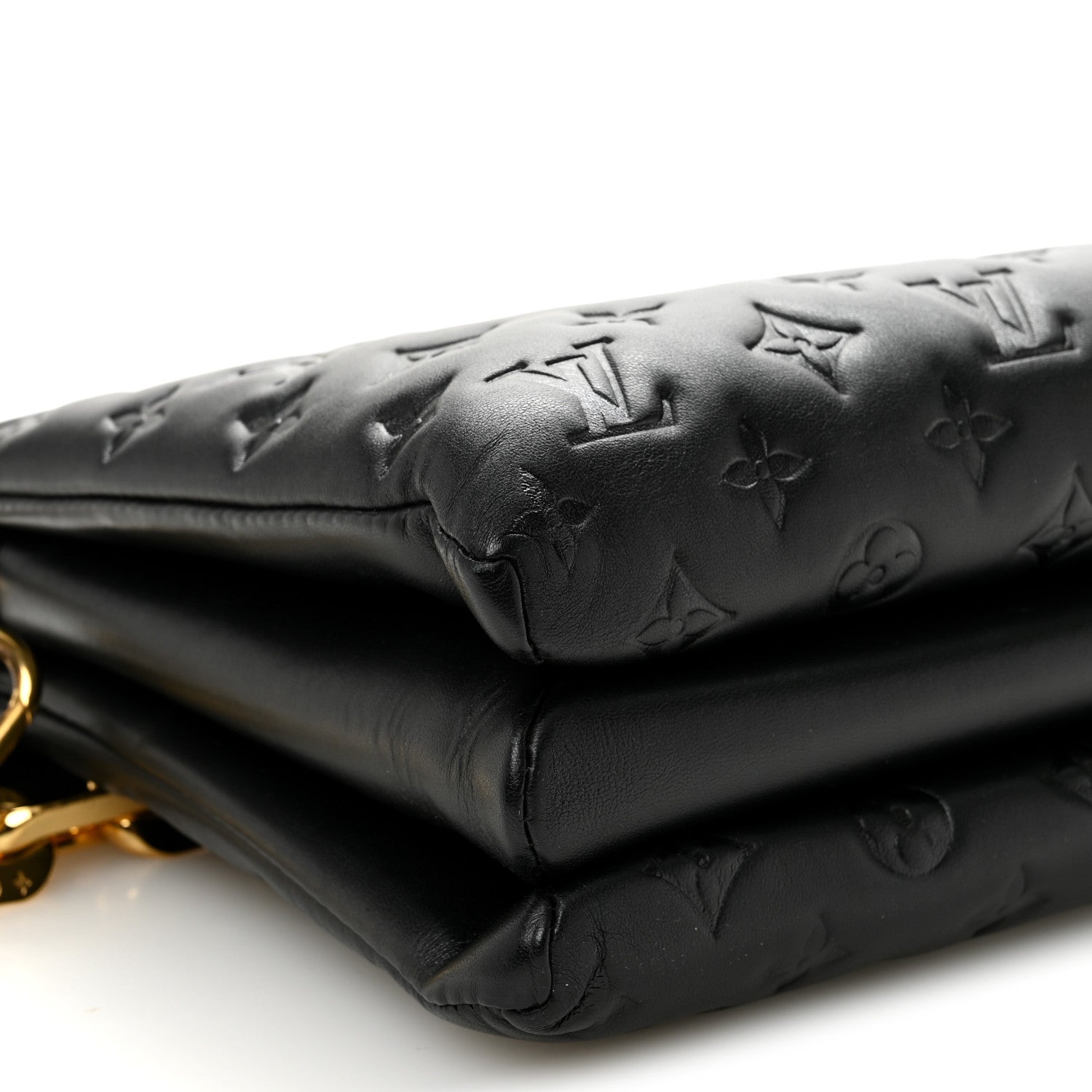 Lambskin Embossed Monogram Coussin MM Black