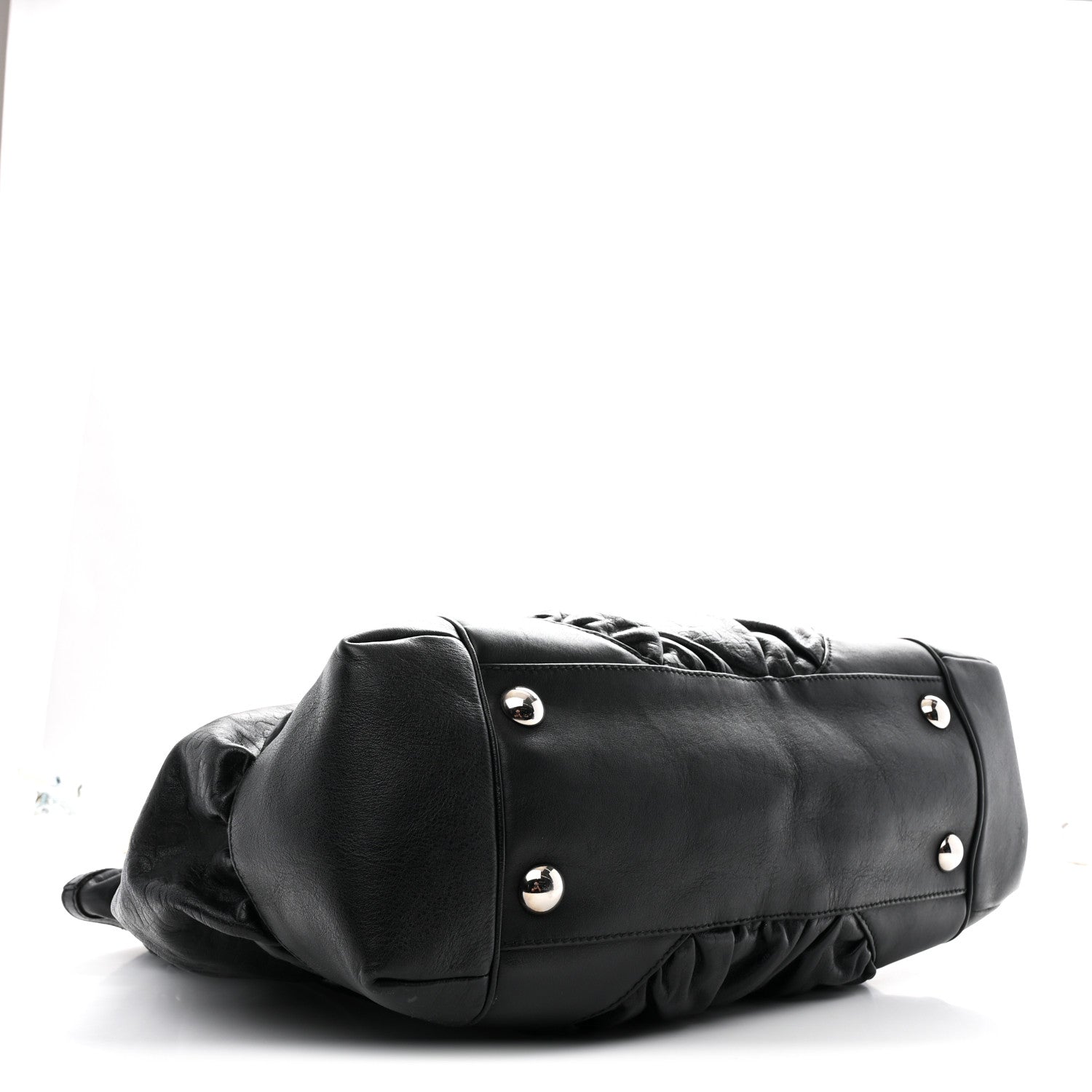 Horsebit Embossed Full Moon Tote Black
