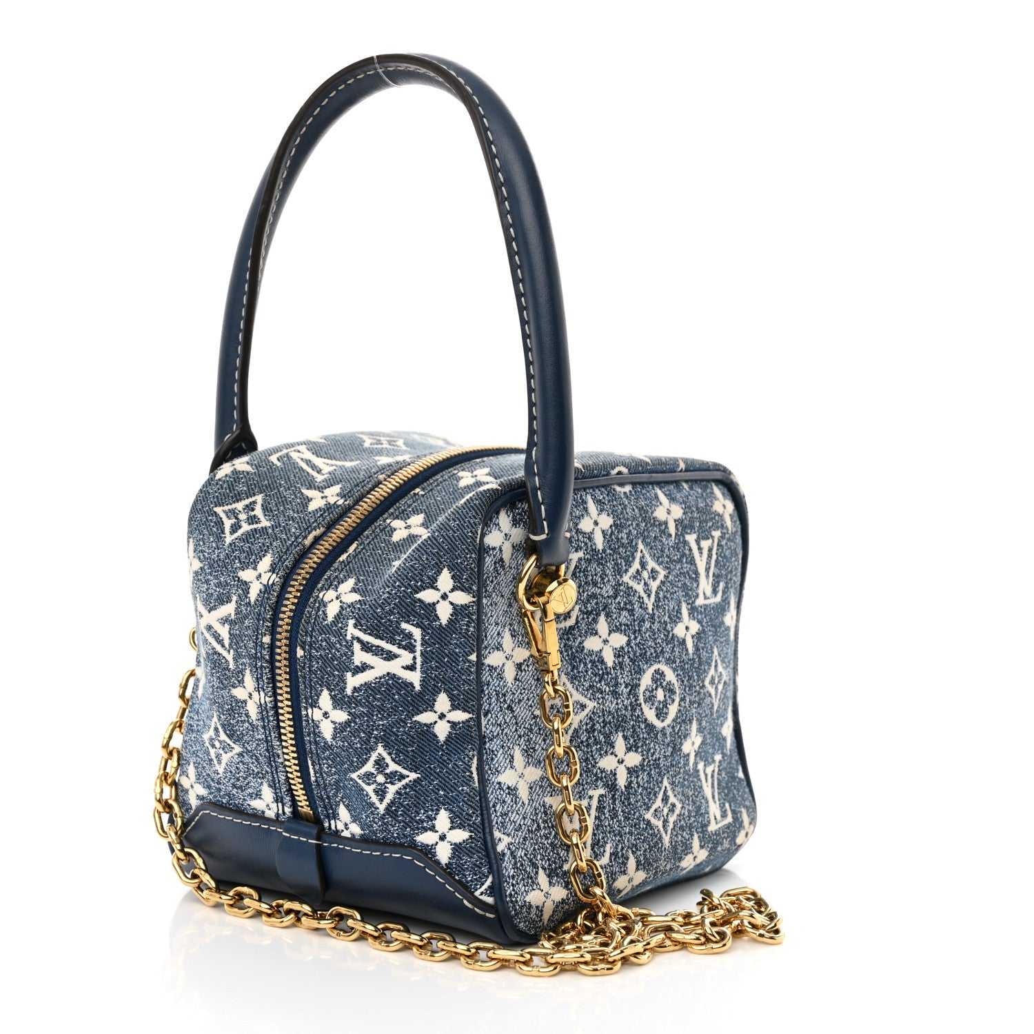 Monogram Jacquard Denim Square Bag Bleu