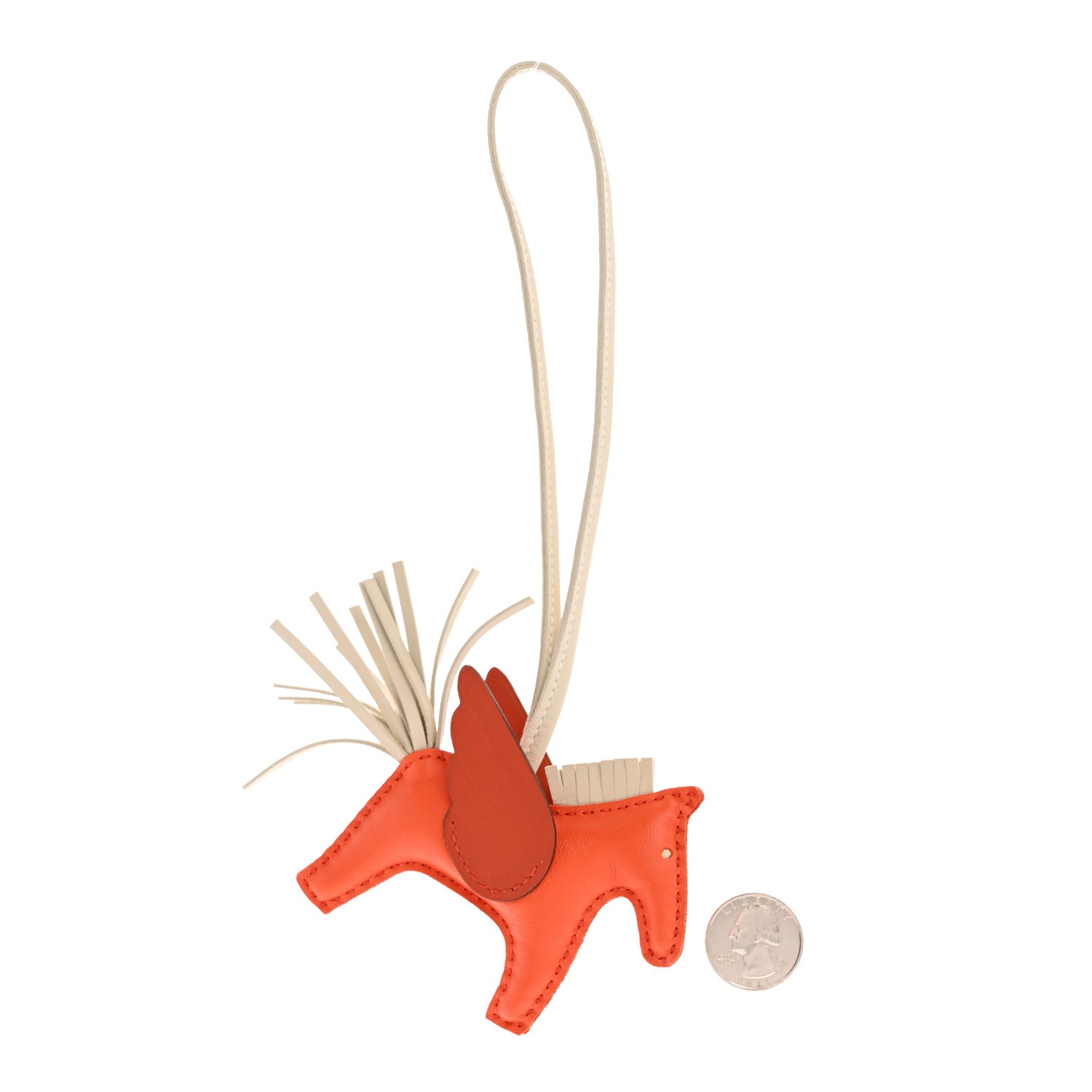 Milo Lambskin Grigri Rodeo Pegase Horse Bag Charm PM Orange Poppy Craie Terre Battue