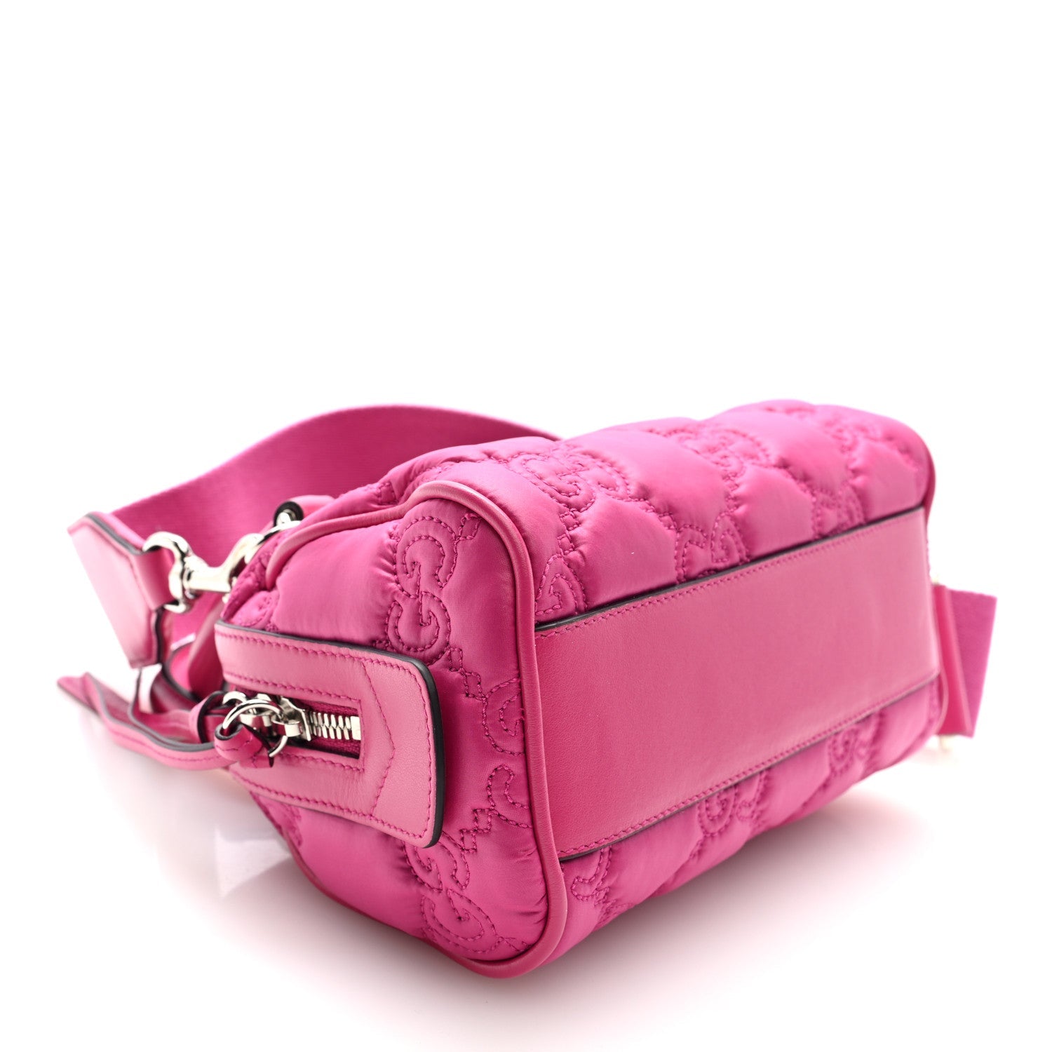 Nylon Calfskin Enamel GG Matelasse Mini Bowler Bag Lovely