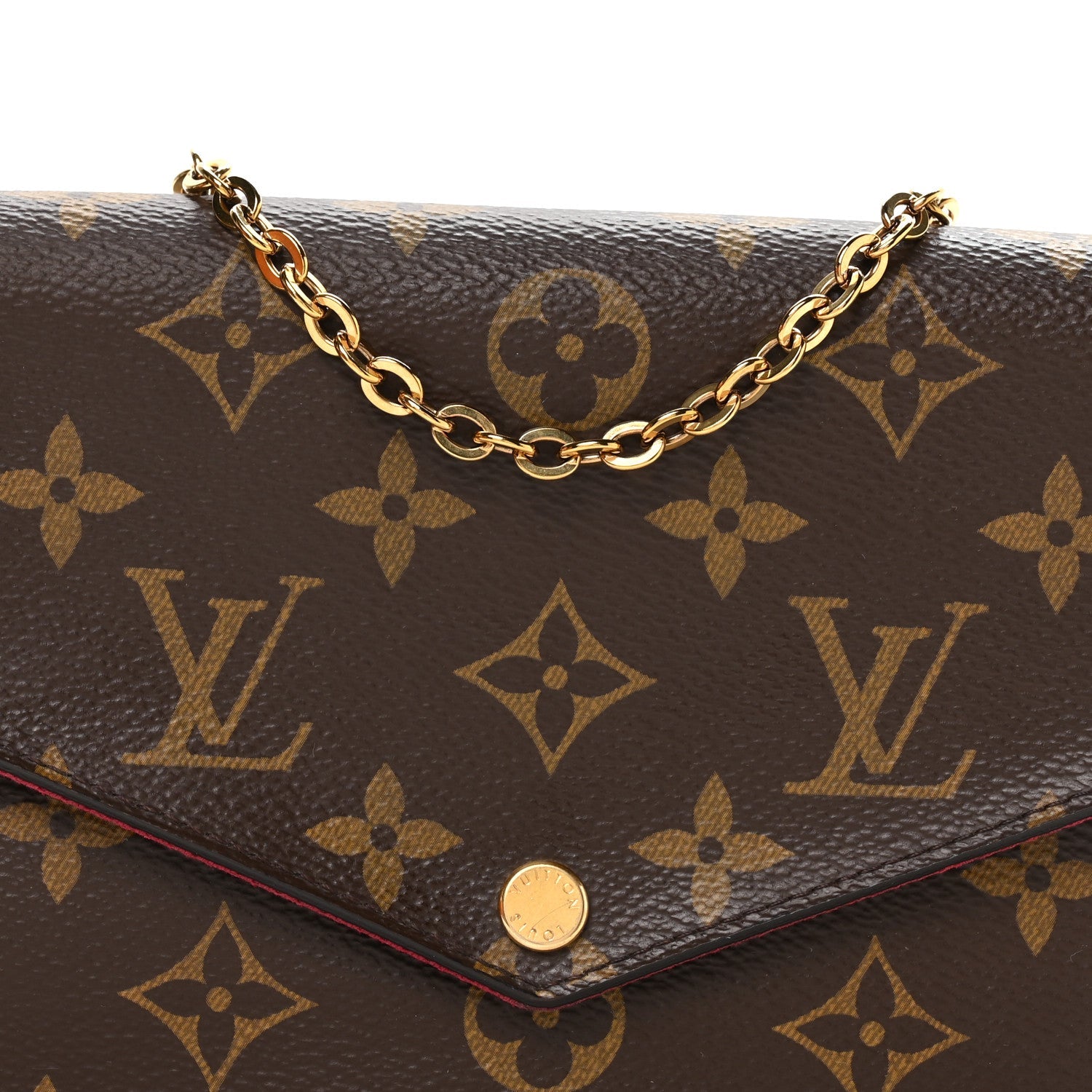 Monogram Pochette Felicie Chain Wallet Fuchsia