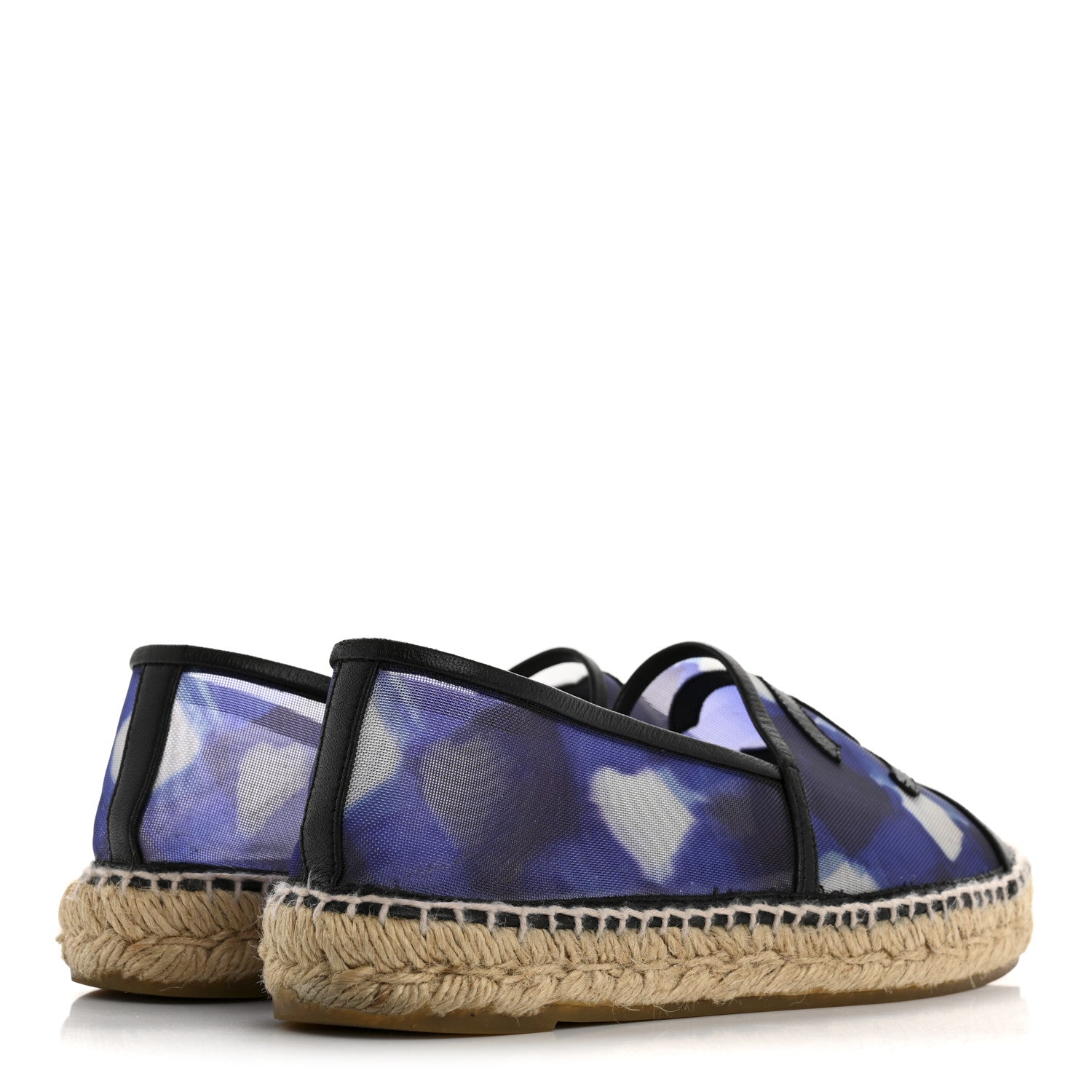 Mesh Grosgrain CC Espadrilles 37 Purple Black
