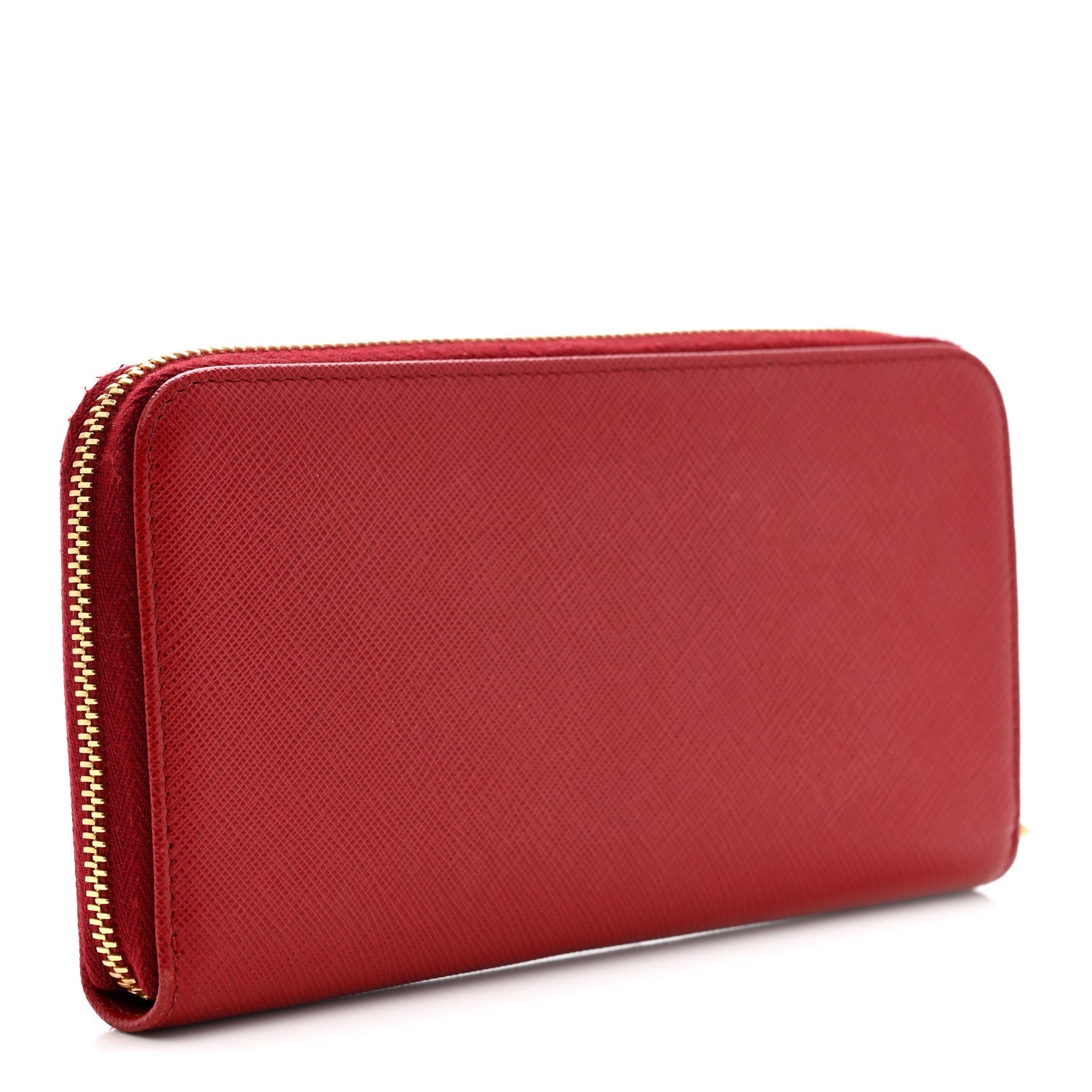 Saffiano Metal Zip Around Wallet Fuoco