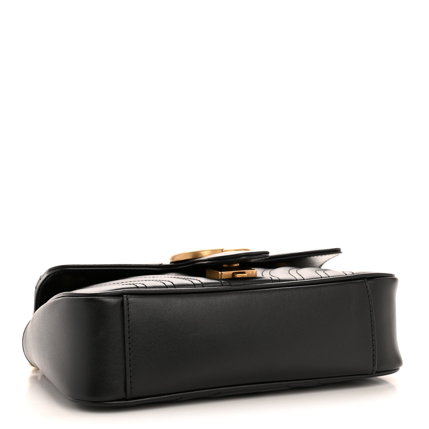 Calfskin Matelasse Mini GG Marmont Shoulder Bag Black